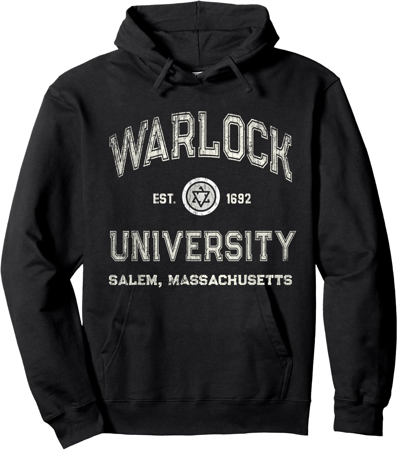 Funny WARLOCK UNIVERSITY Salem Wizard Graduated Witches Crew Hoodie - Hoodie | Black