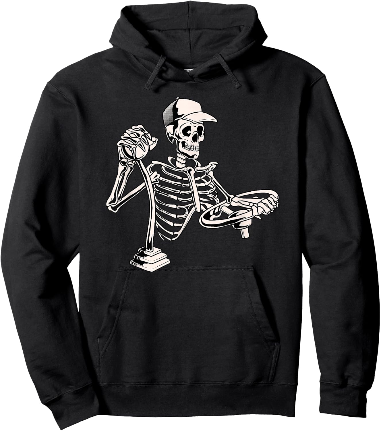 Skeleton Truck Driver - Funny Big Trucking Trucker Hoodie - Hoodie | Black
