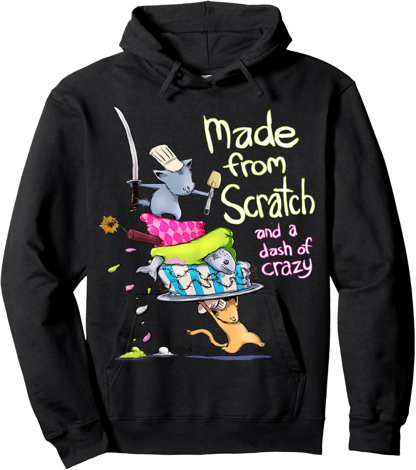 Funny Baking Shirt cute cat mom cooking Hoodie - Hoodie | Black