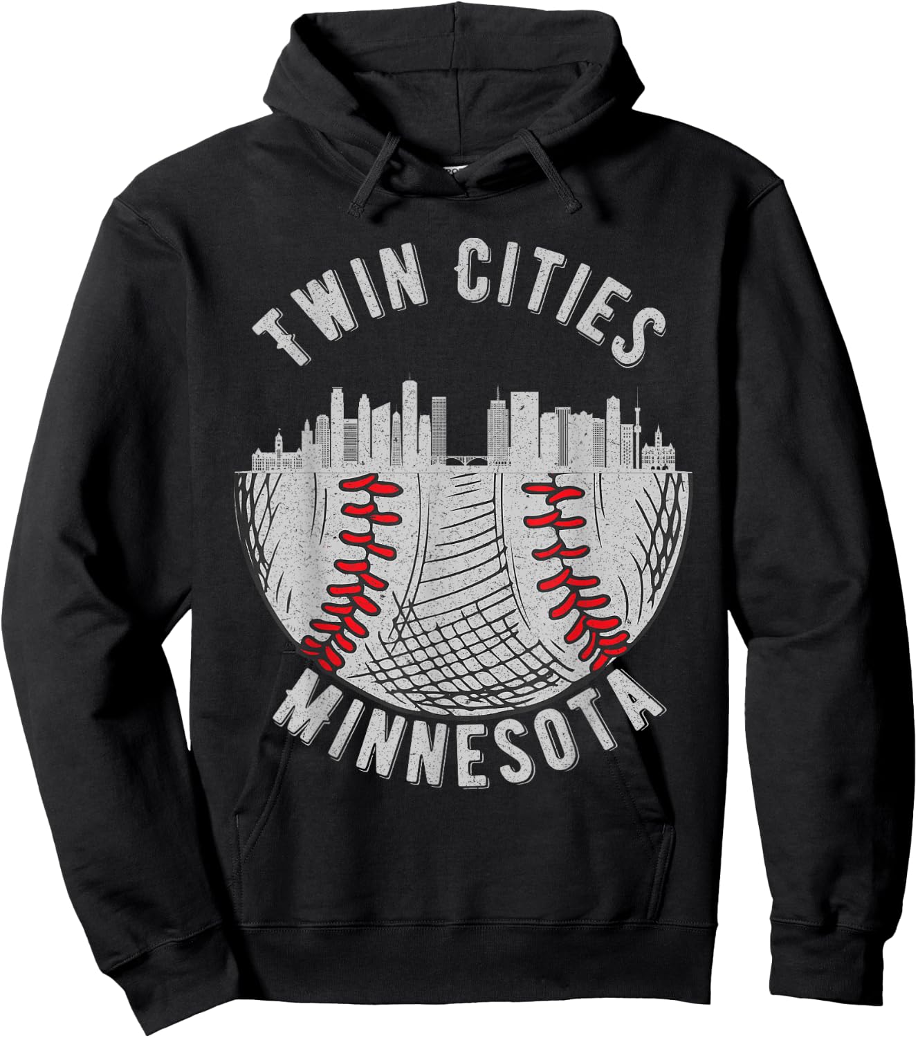 Cool Twin Cities Minnesota MN Baseball Skyline St. Paul-MPLS Hoodie - Hoodie | Black