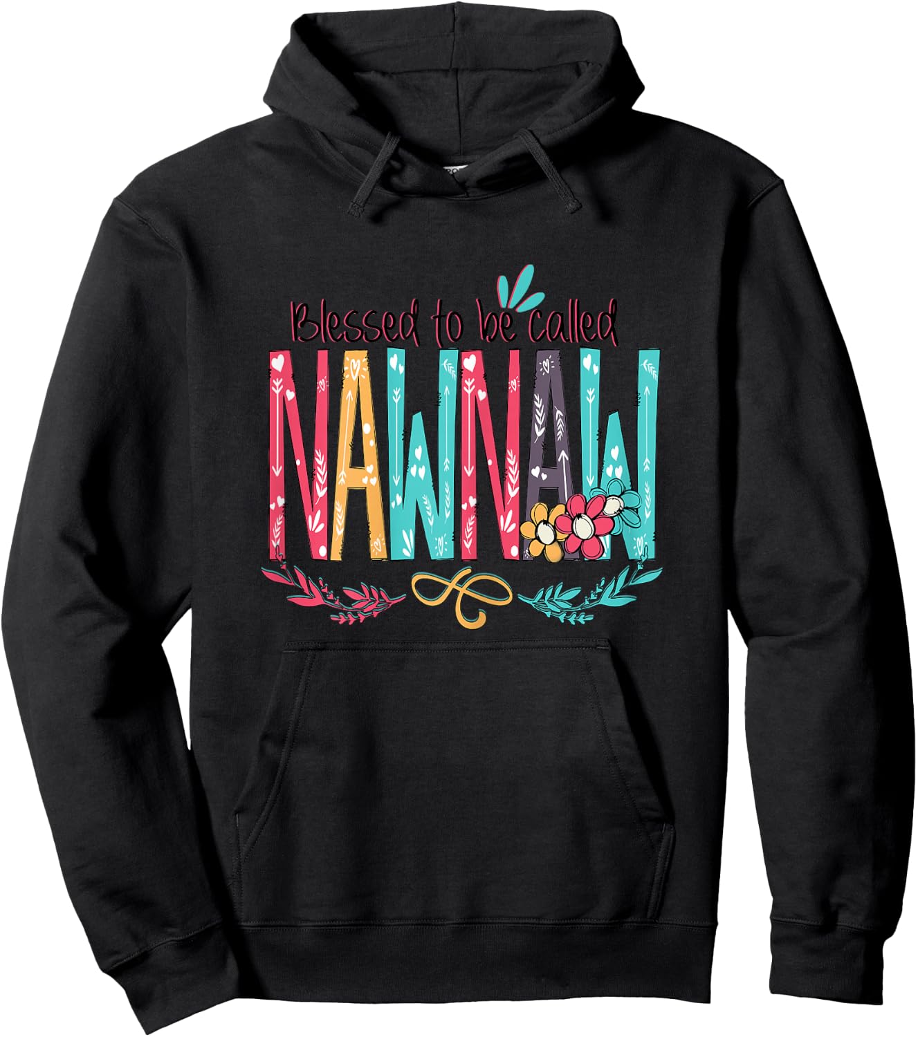 Blessed to be called Nawnaw Colourful Gifts - Grandma Tea Hoodie - Hoodie | Black