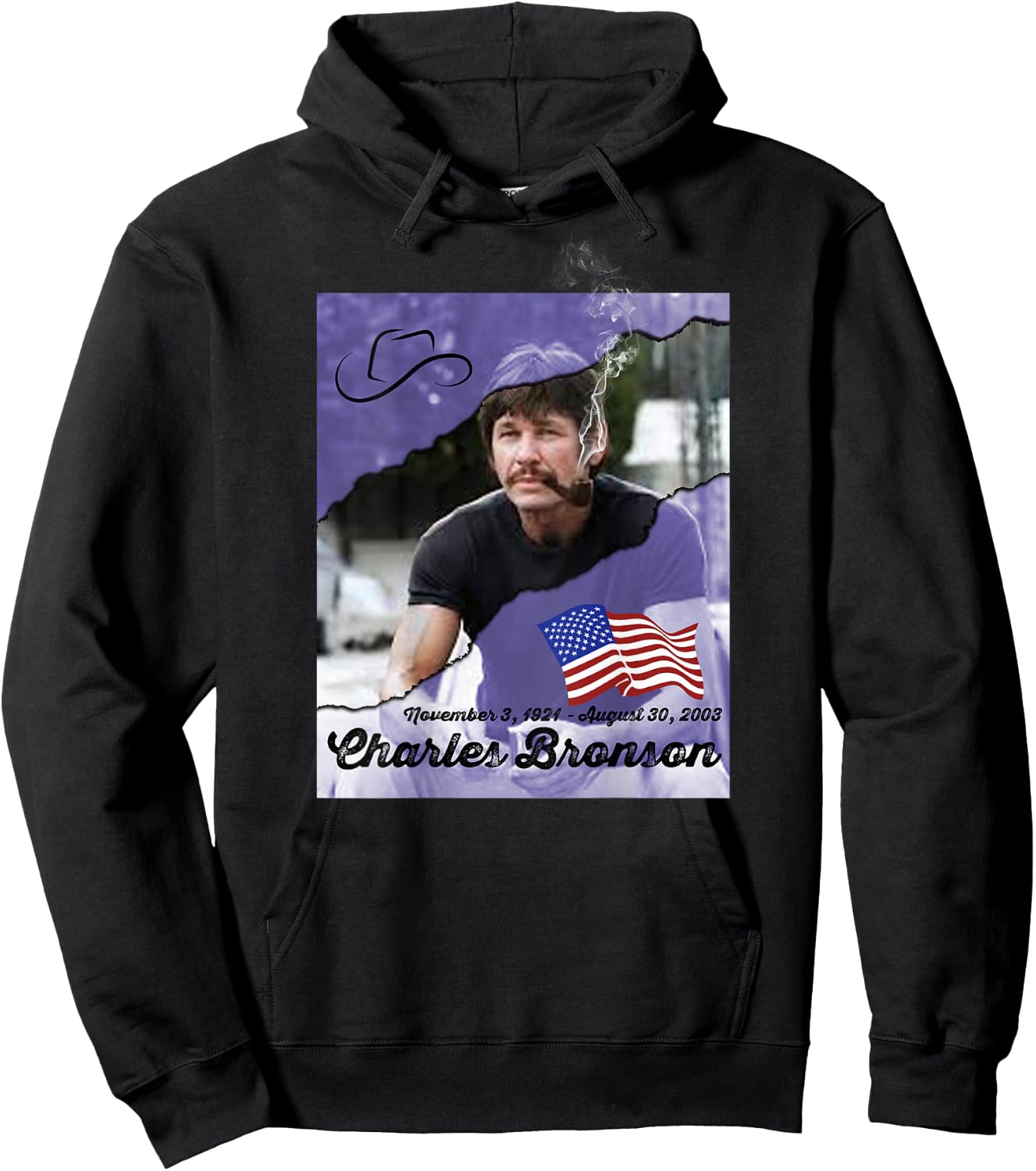 Charles Bronson_002_Back Printed Hoodie - Hoodie | Black