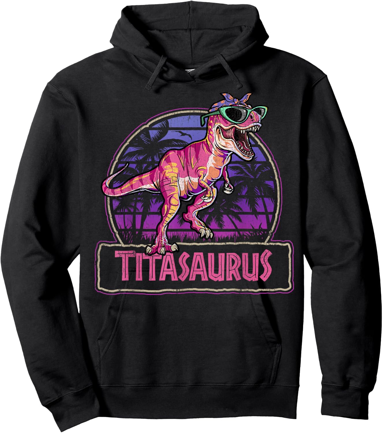 Titasaurus T Rex Dinosaur Tita Saurus Family Matching Women Hoodie - Hoodie | Black