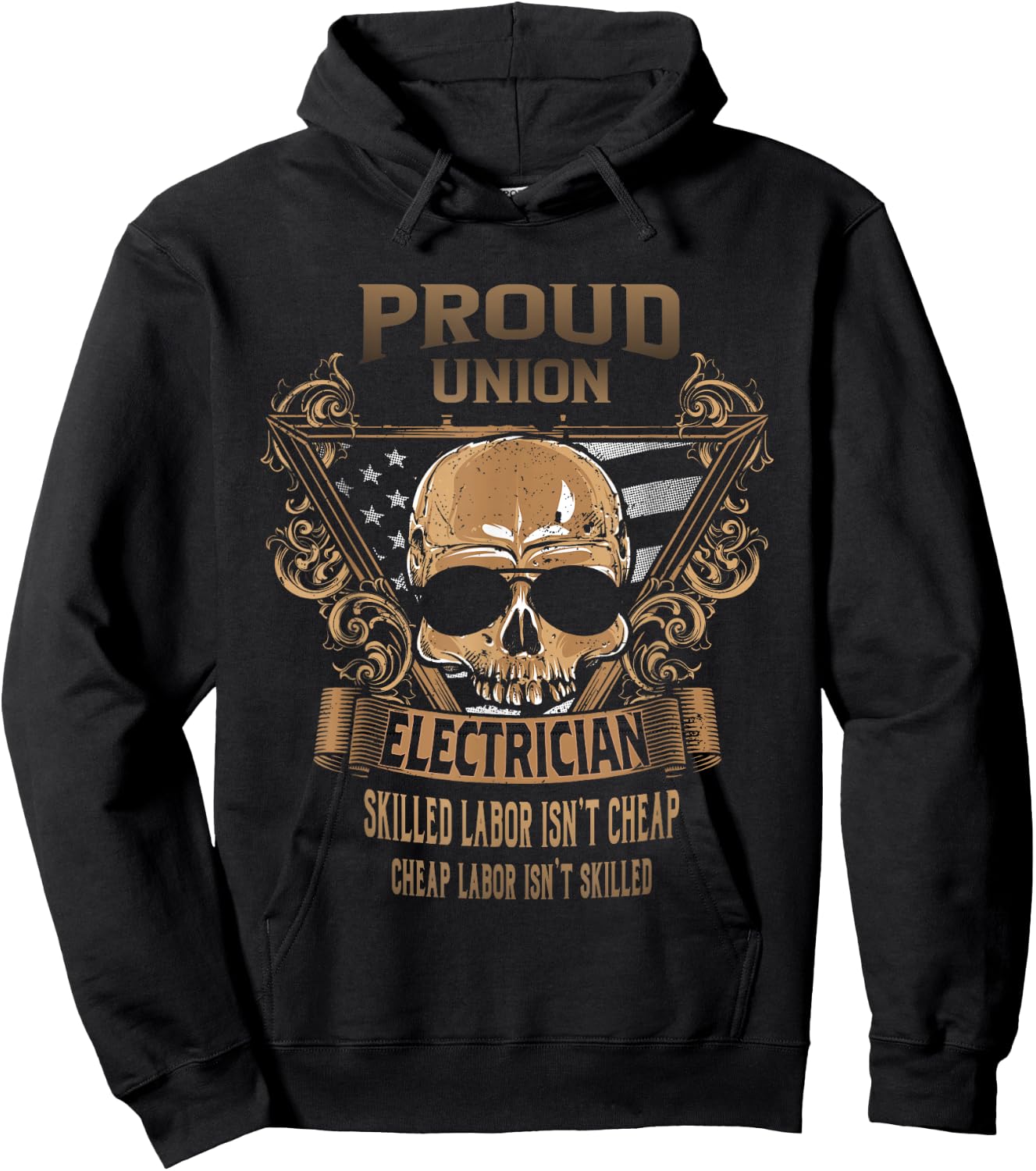 Union Electrician - Proud Union Worker Hoodie - Hoodie | Black
