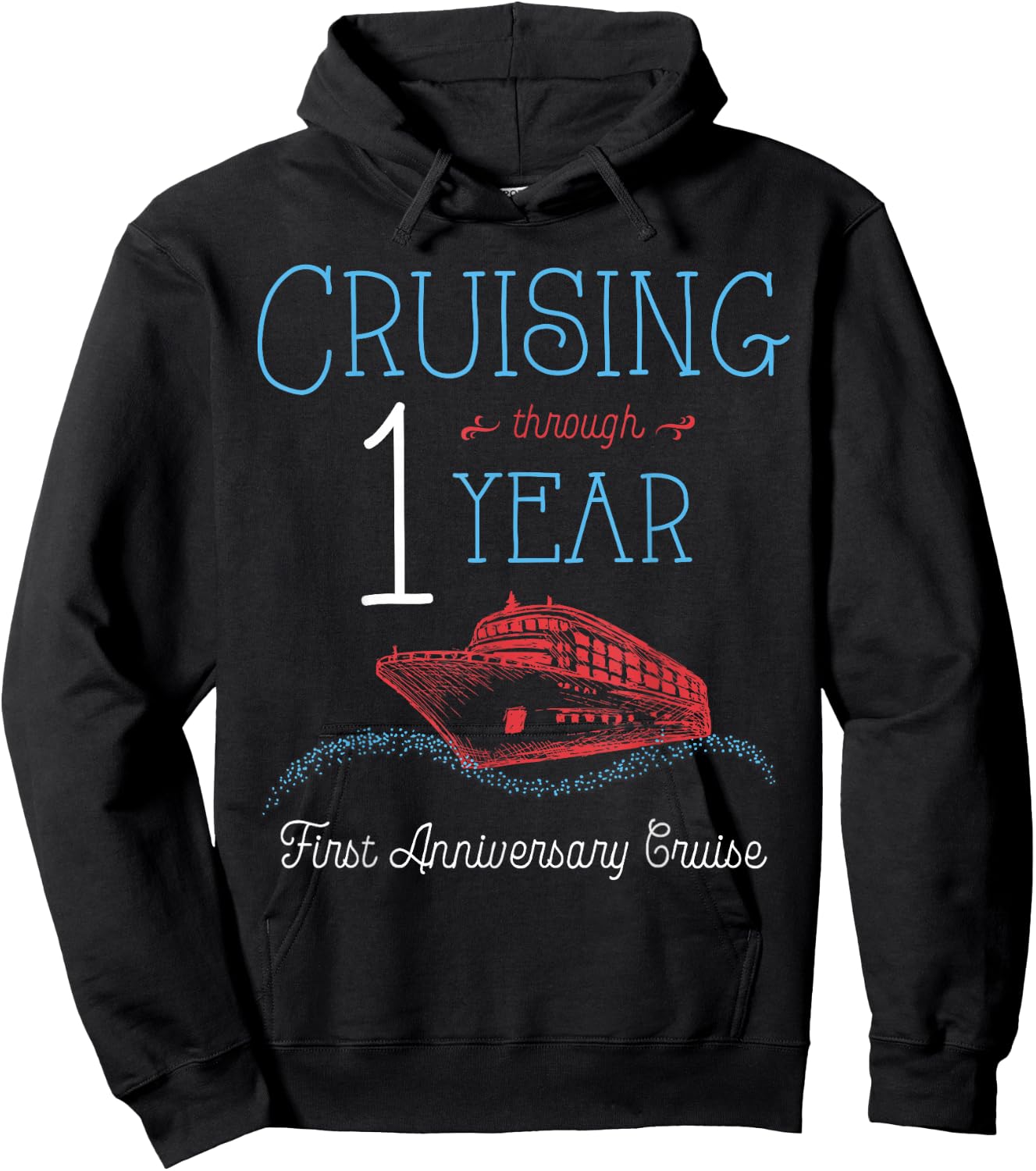 1st Anniversary Cruise T Shirt His and Hers Matching Couple Hoodie - Hoodie | Black