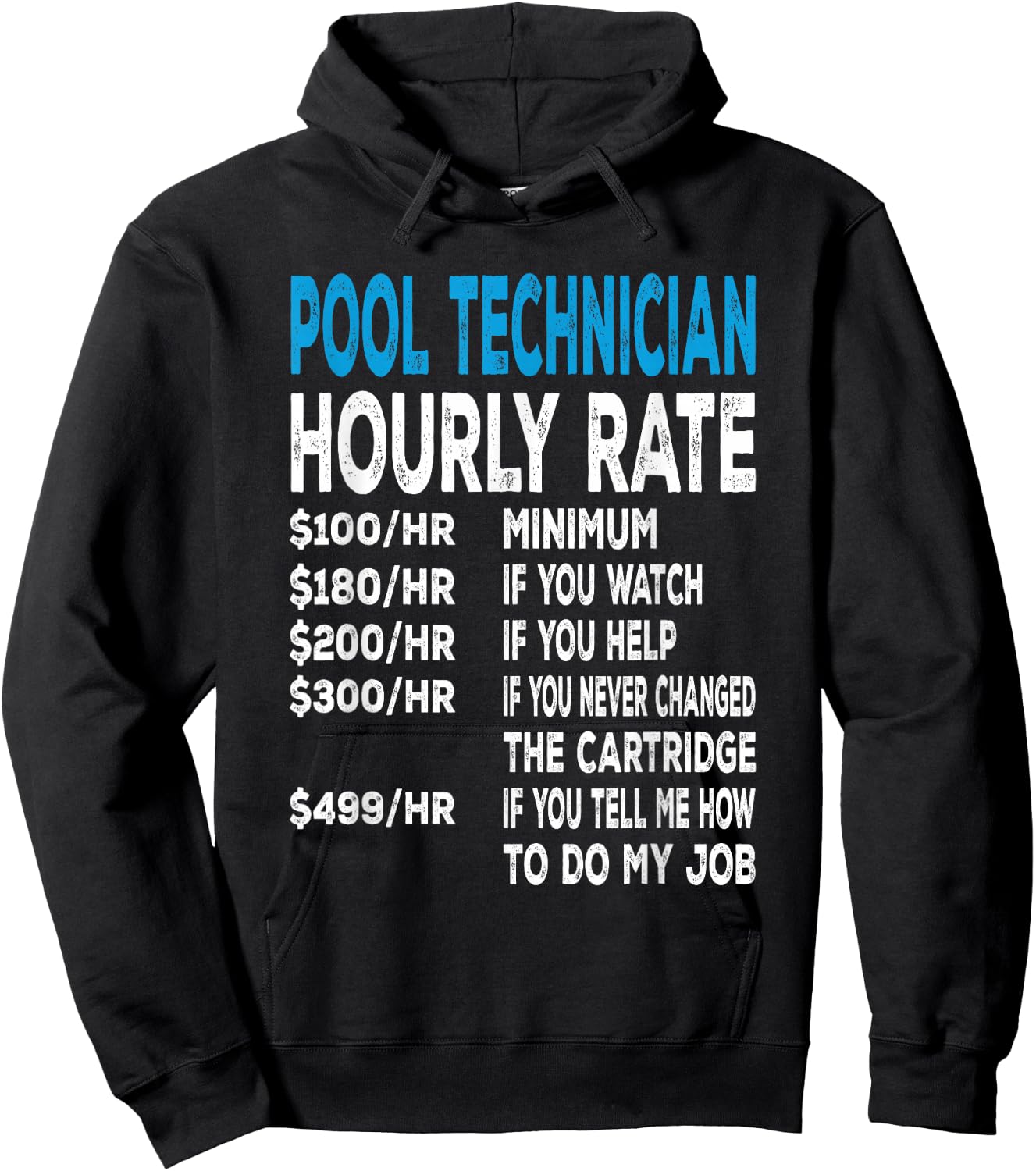 Pool Technician Hourly Rate For Pool Repair Guys Hoodie - Hoodie | Black
