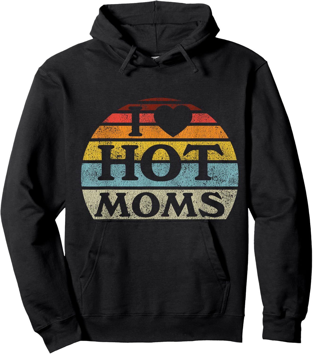 I Love Hot Moms Retro Vintage Style Hoodie - Hoodie | Black