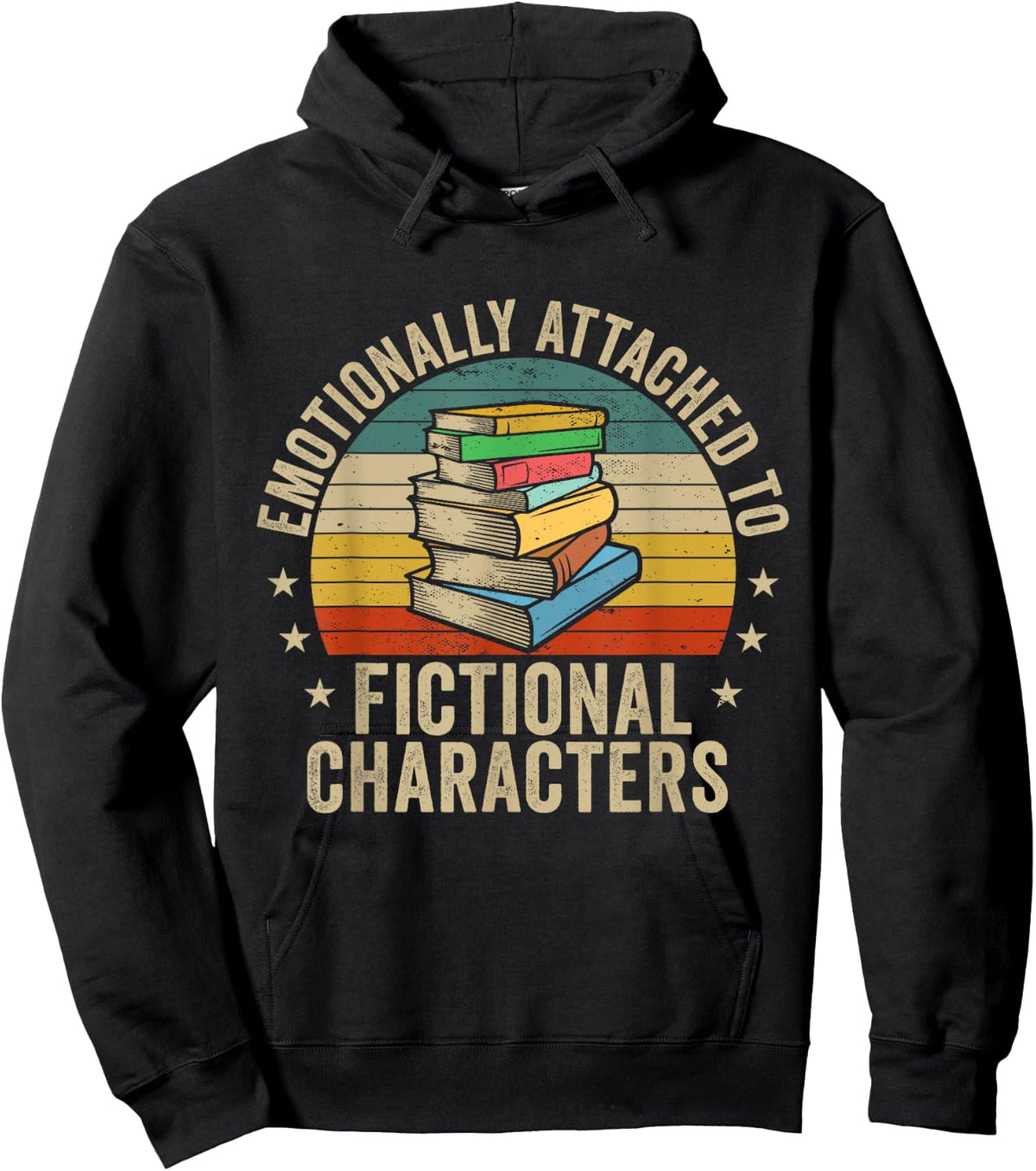 Librarian Gifts & Reading Gifts Women Emotionally Attached to Fictional Characters Book Lover Nerd Black Hoodie - Hoodie | Black