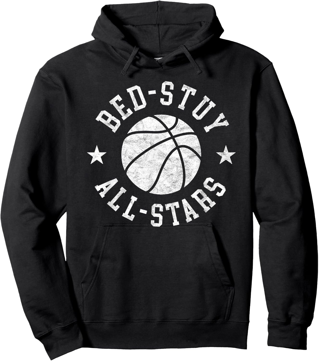 Vintage Bed-Stuy All-Stars Retro Distressed 80s Basketball Hoodie - Hoodie | Black