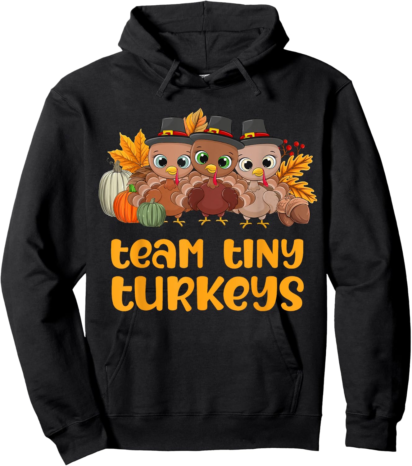 NICU Nurse ICU Neonatal Team Tiny Turkeys Fall Thanksgiving Hoodie - Hoodie | Black