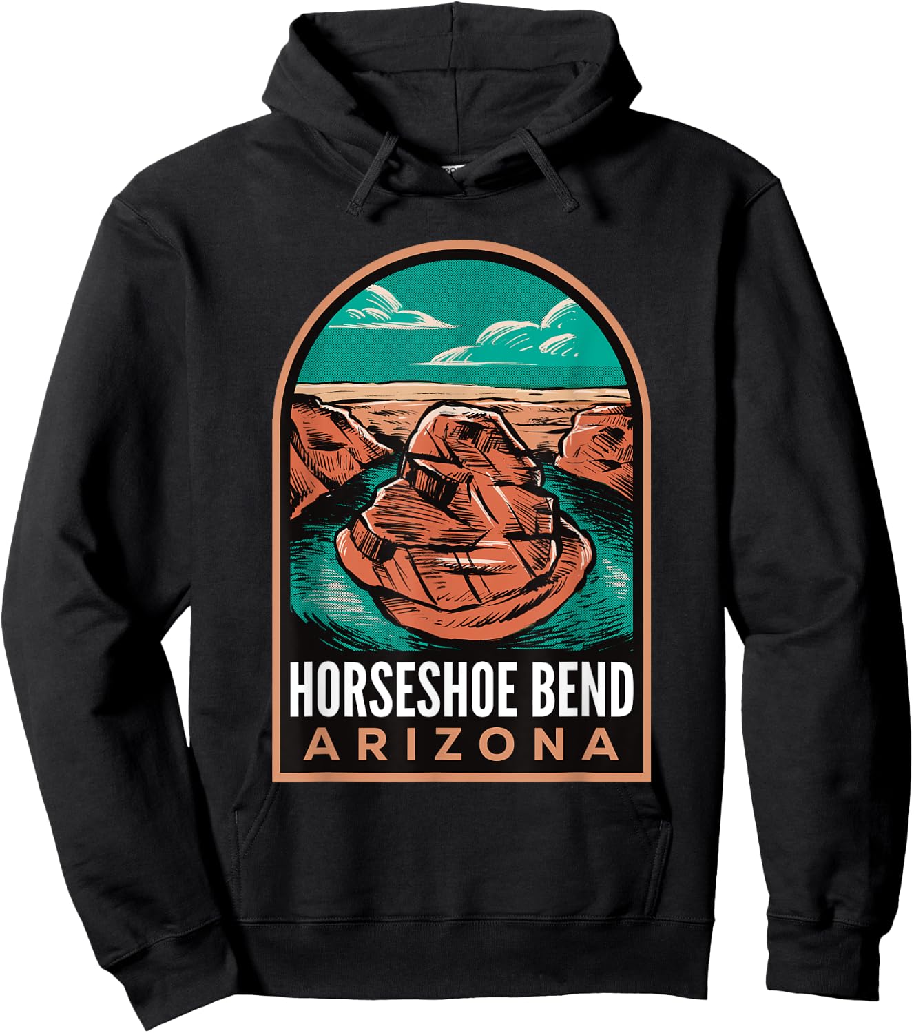 Horseshoe Bend Arizona Vintage Hoodie - Hoodie | Black