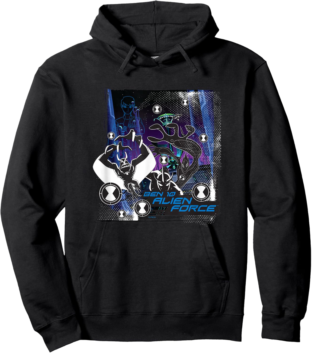 Ben 10: Alien Force Alien X Jetray & Goop Shadowed Poster Hoodie - Hoodie | Black
