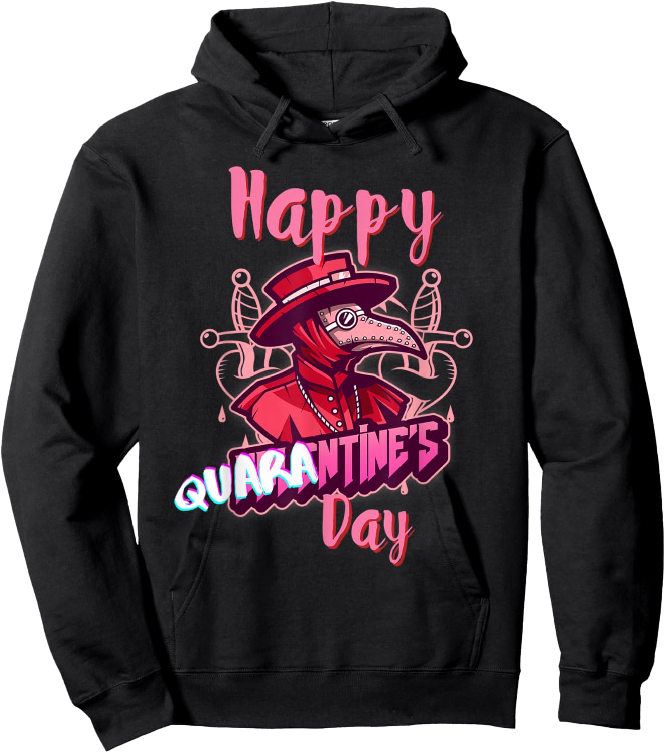Happy Valentine's Day Quarantine Plague Doctor Hoodie - Hoodie | Black