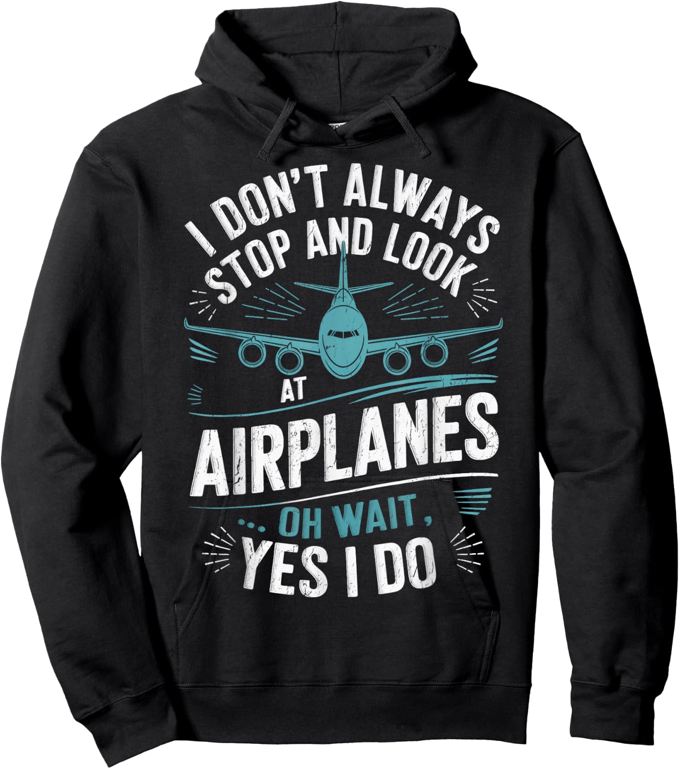 Private Pilots I Don't Always Stop And Look At Airplanes Hoodie - Hoodie | Black