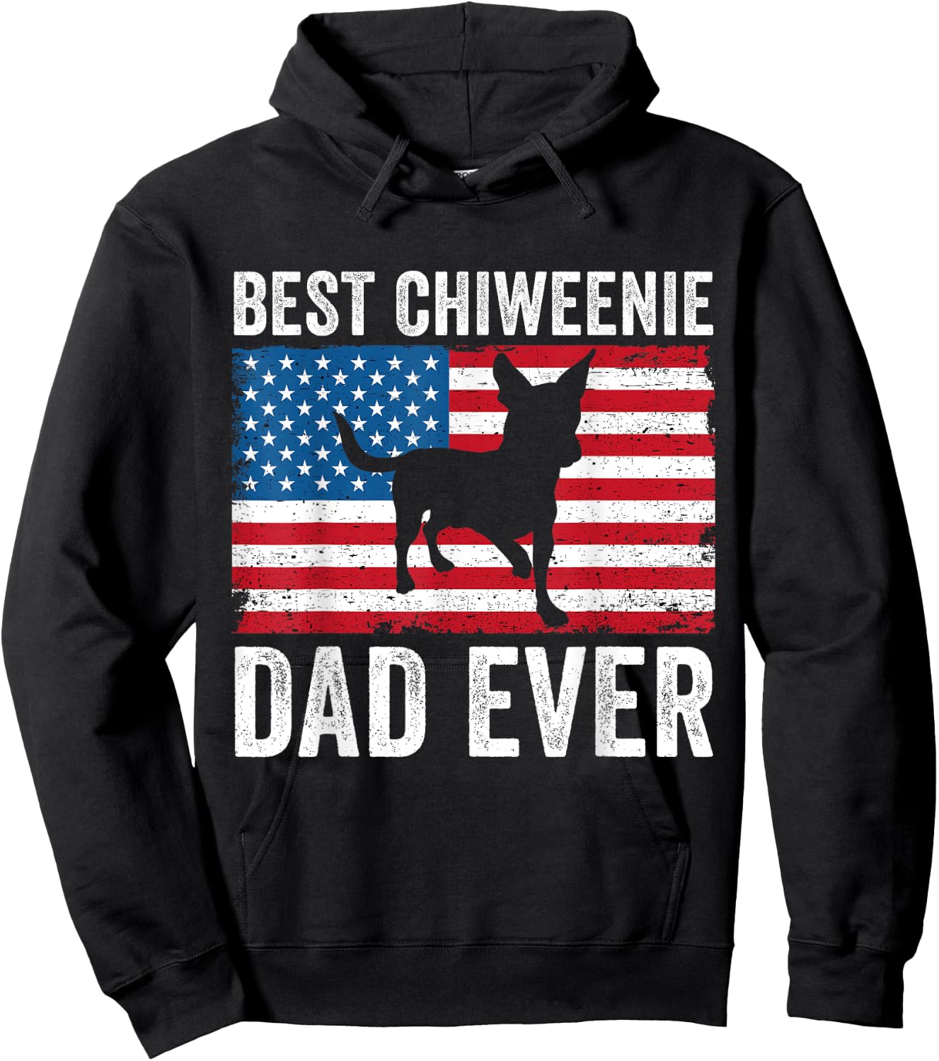 Chiweenie Dad Chiweenie Lover Owner 4th of July Patriotic Hoodie - Hoodie | Black
