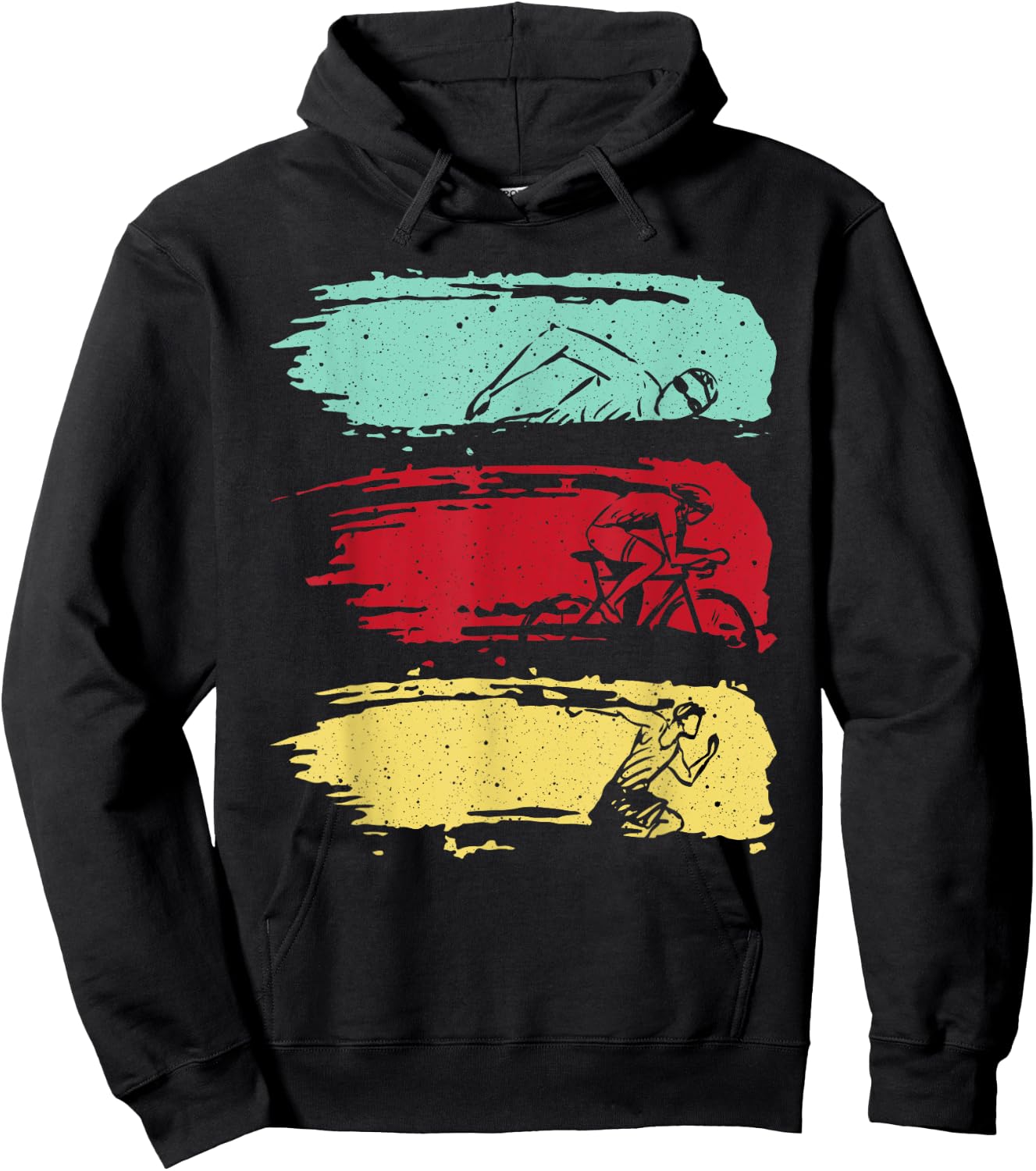 Funny Triathlon Swim Bike Run Design Men Women Triathletes Hoodie - Hoodie | Black
