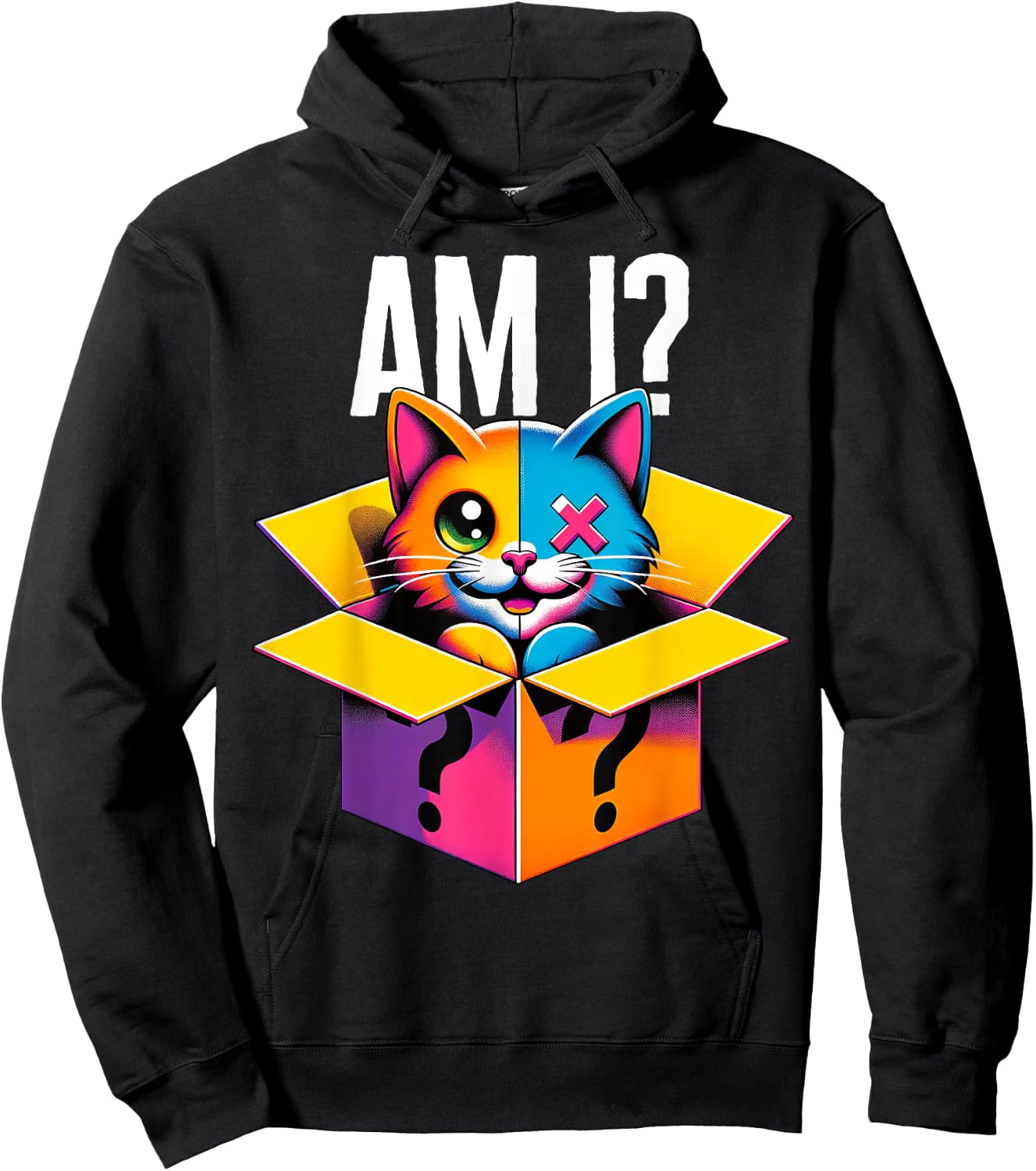 Schrodinger's Cat Am I Half Smiling Paradoxical Humor Physic Hoodie - Hoodie | Black