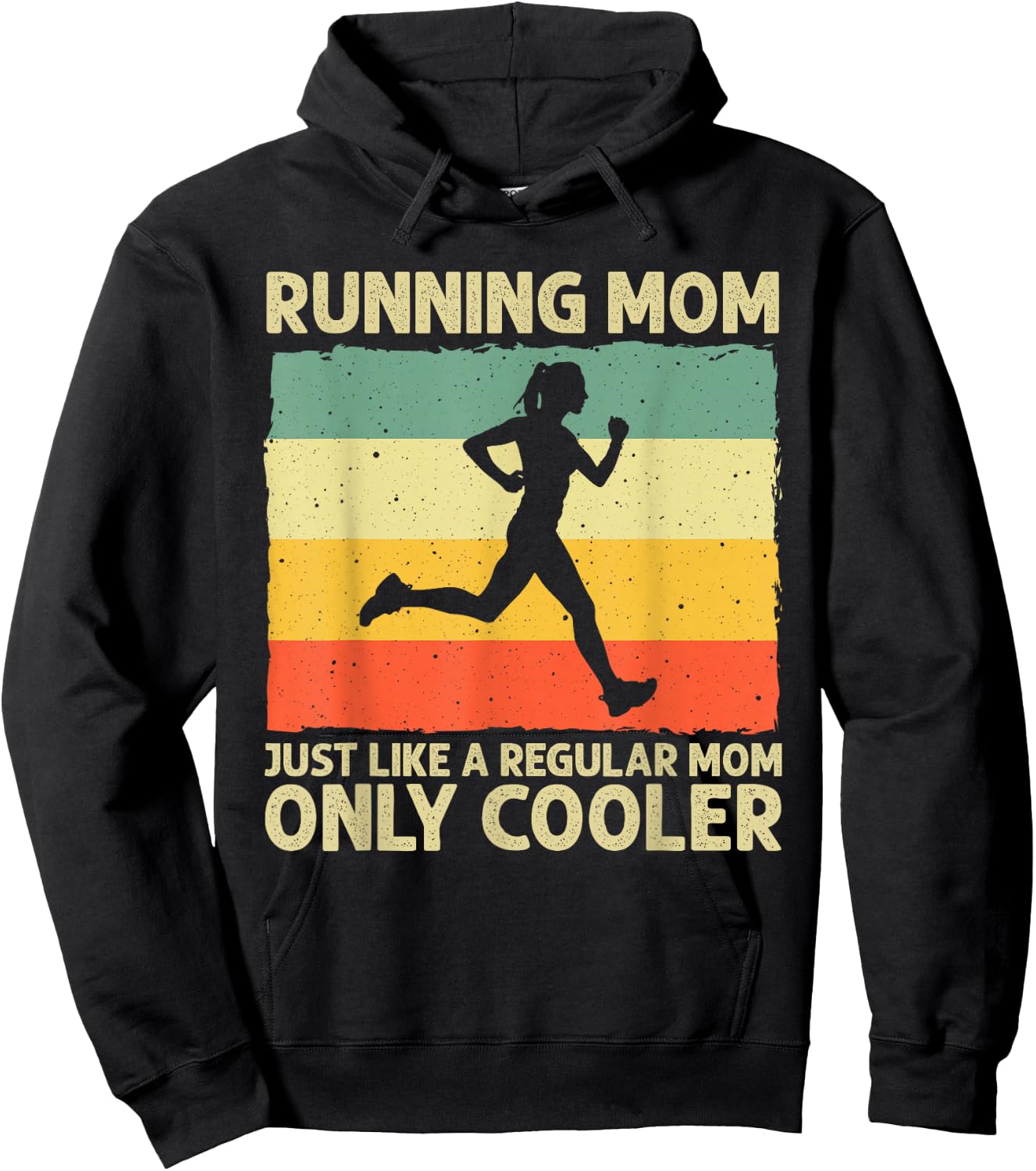 Funny Running Mom Marathoner Runner Coach Racing Hoodie - Hoodie | Black