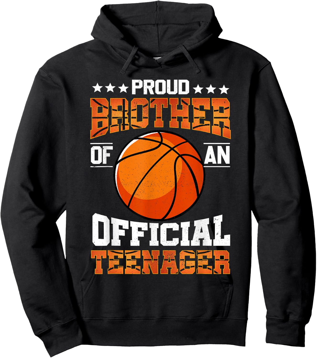 Proud Brother Of An Official Teenager Shirt Basketball Bro Hoodie - Hoodie | Black