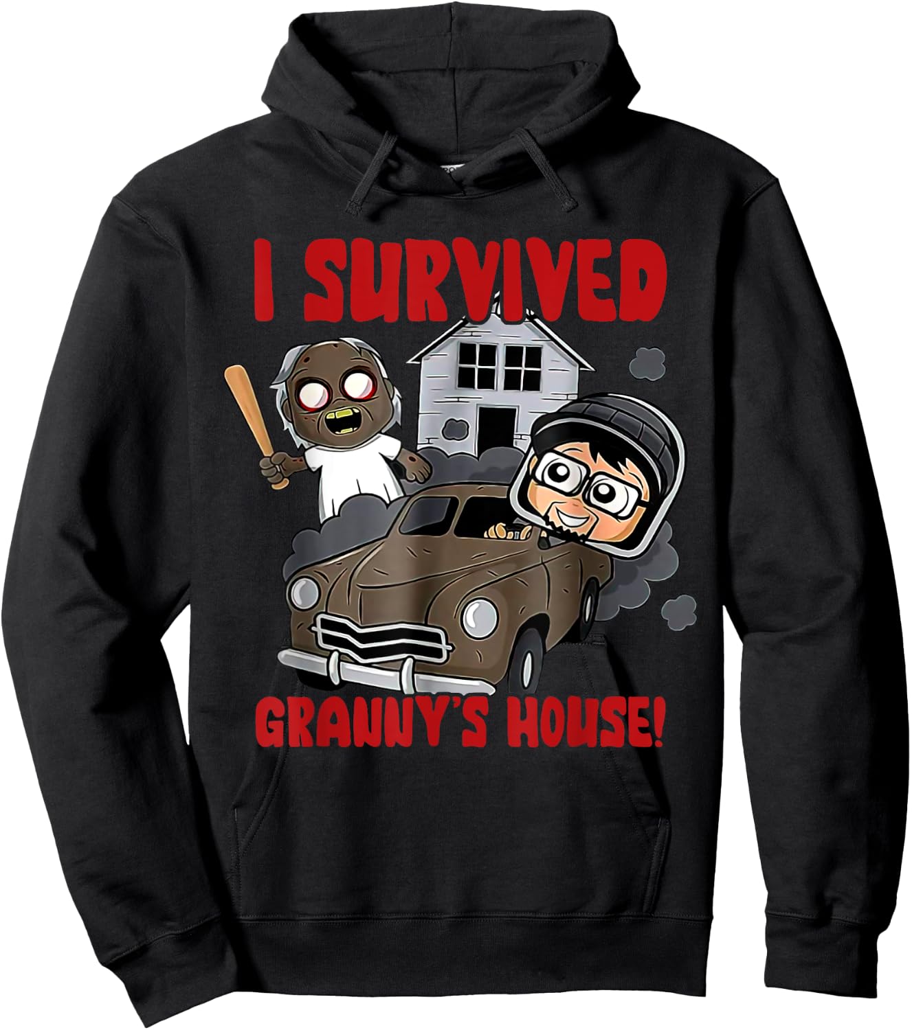 I Survived Granny's Funny House Hoodie - Hoodie | Black