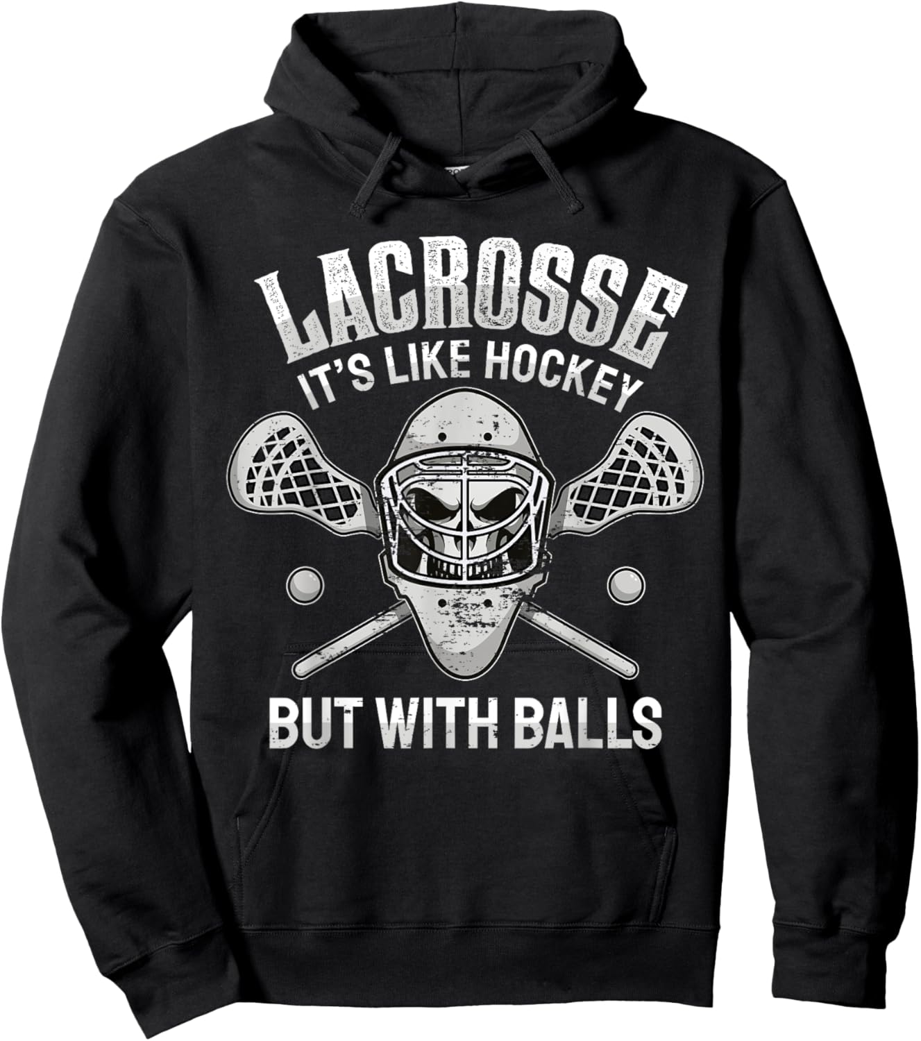 Funny Lacrosse Saying Player Team Trainer Lacrosse Ball Hoodie - Hoodie | Black