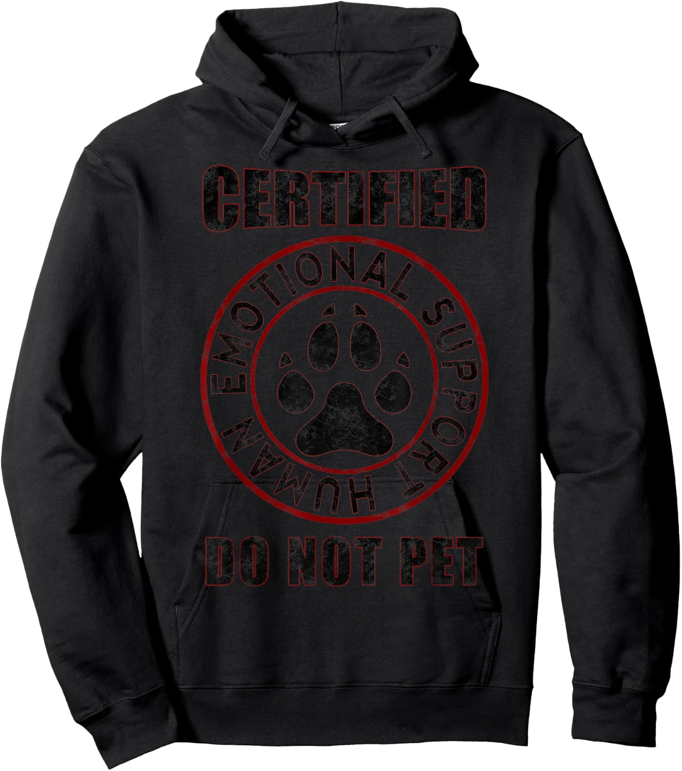 Emotional Support Human Do Not Pet - Service Dog Love Humor Hoodie - Hoodie | Black