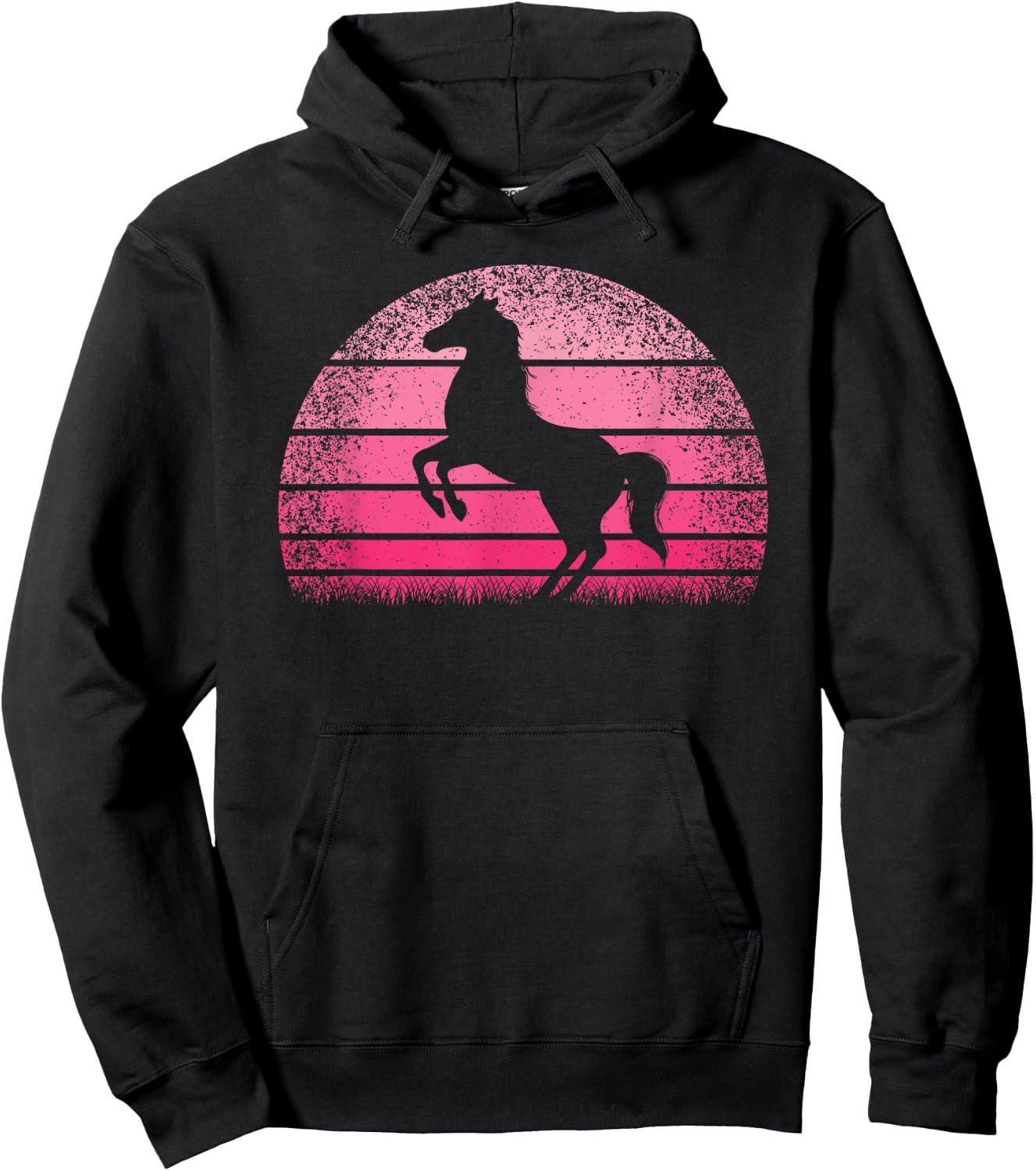 Retro Horse Horseback Riding Horse Lover Cowgirl Women Girls Hoodie - Hoodie | Black