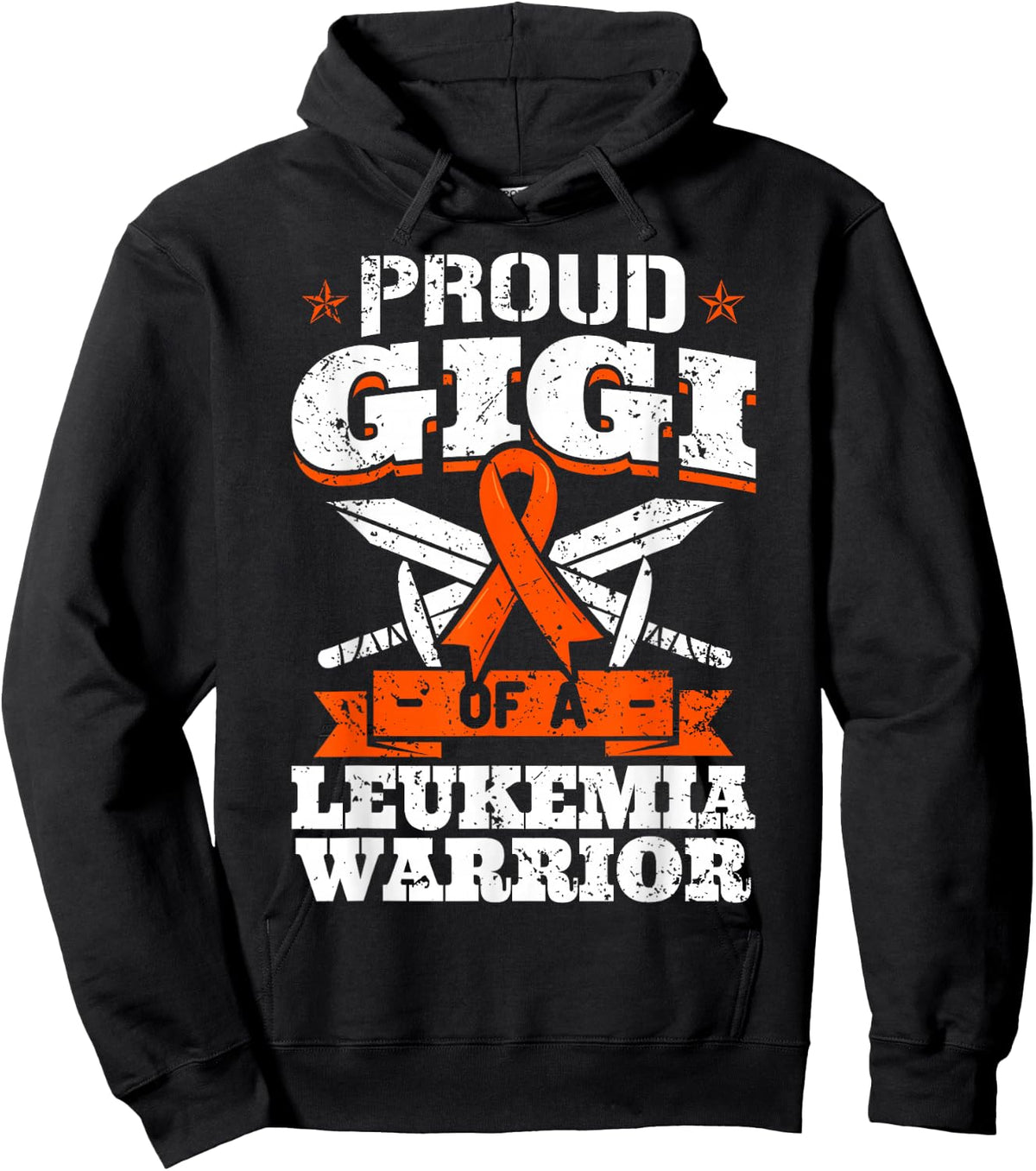 Proud Gigi Of A Leukemia Warrior Grandma Awareness Ribbon Hoodie - Hoodie | Black