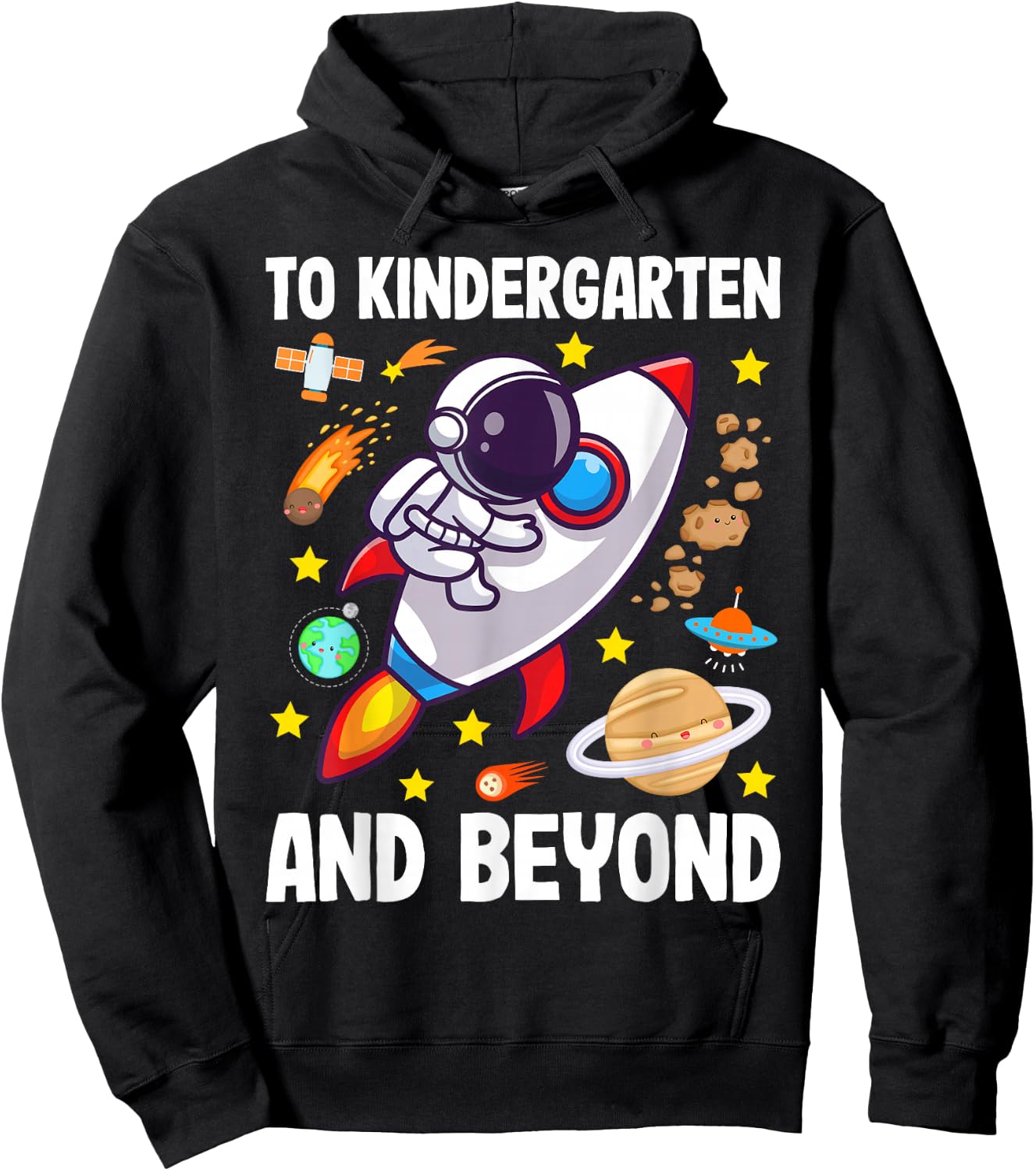 In den Kindergarten und hinaus Funny Astronaut Back to School Hoodie - Hoodie | Black