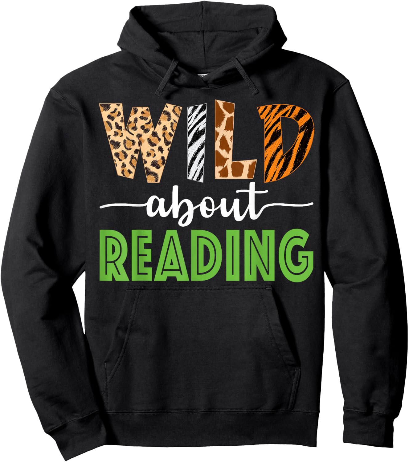 Wild About Reading Teacher Reading Books Back To School Hoodie - Hoodie | Black