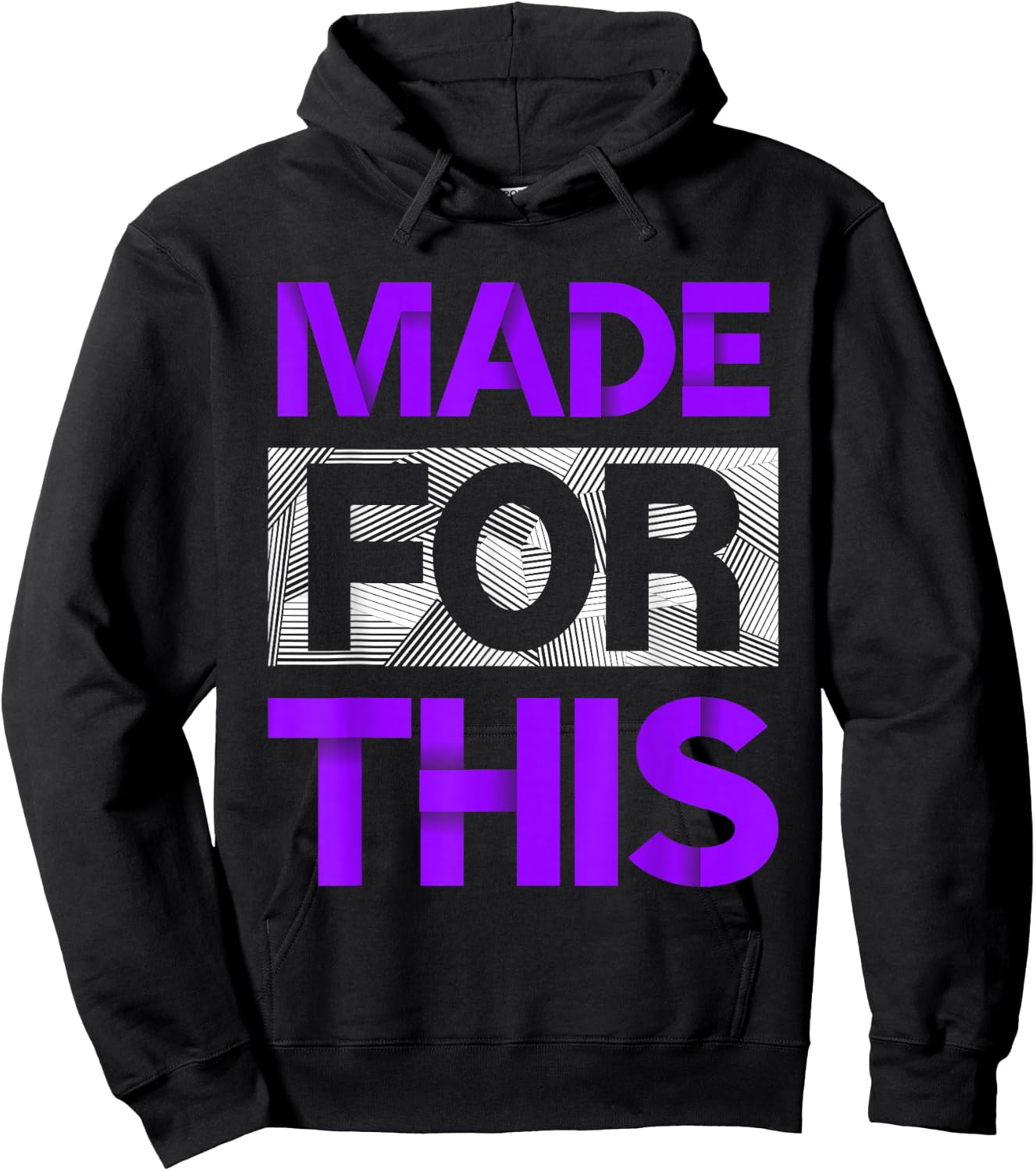 Made for This Purple Color Graphic Hoodie - Hoodie | Black