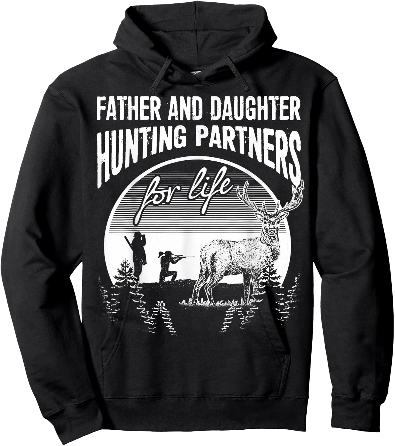 Father and Daughter Hunting Partners For Life Fathers Day Hoodie - Hoodie | Black
