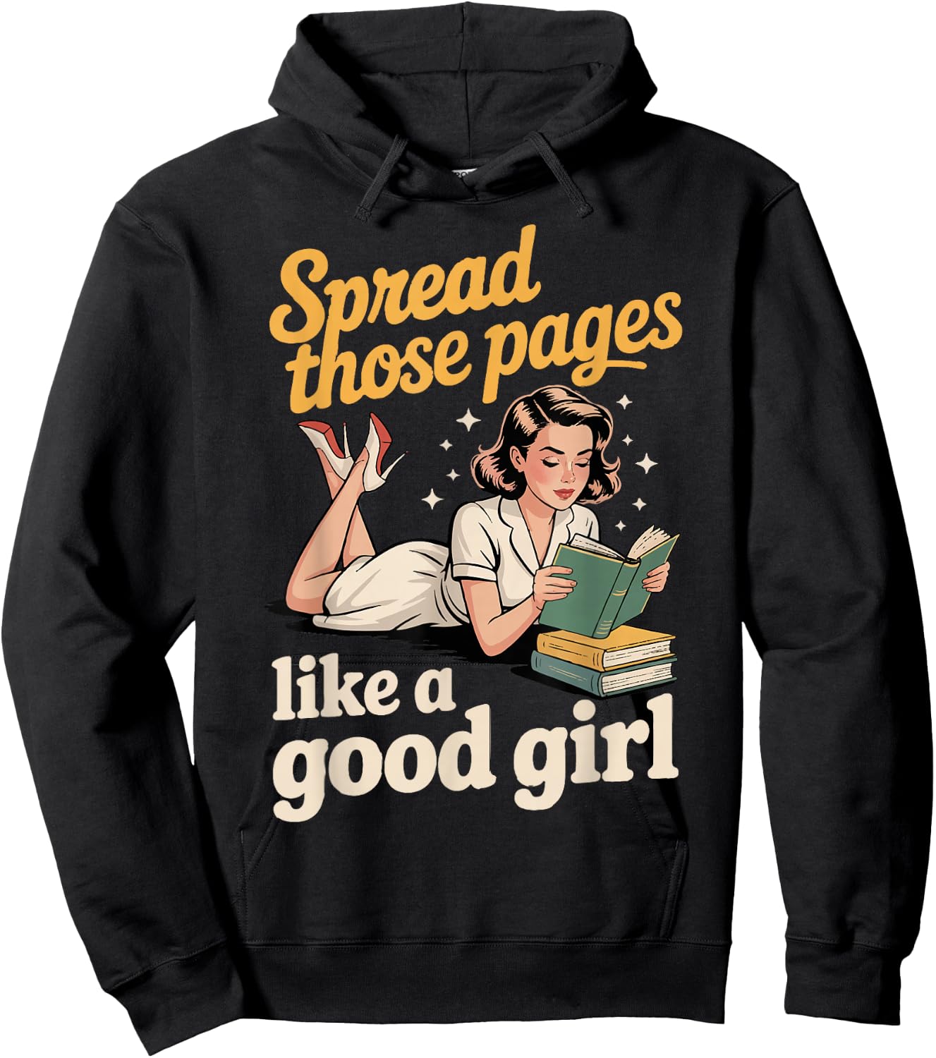 Spread Those Pages Like A Good Girl Hoodie - Hoodie | Black