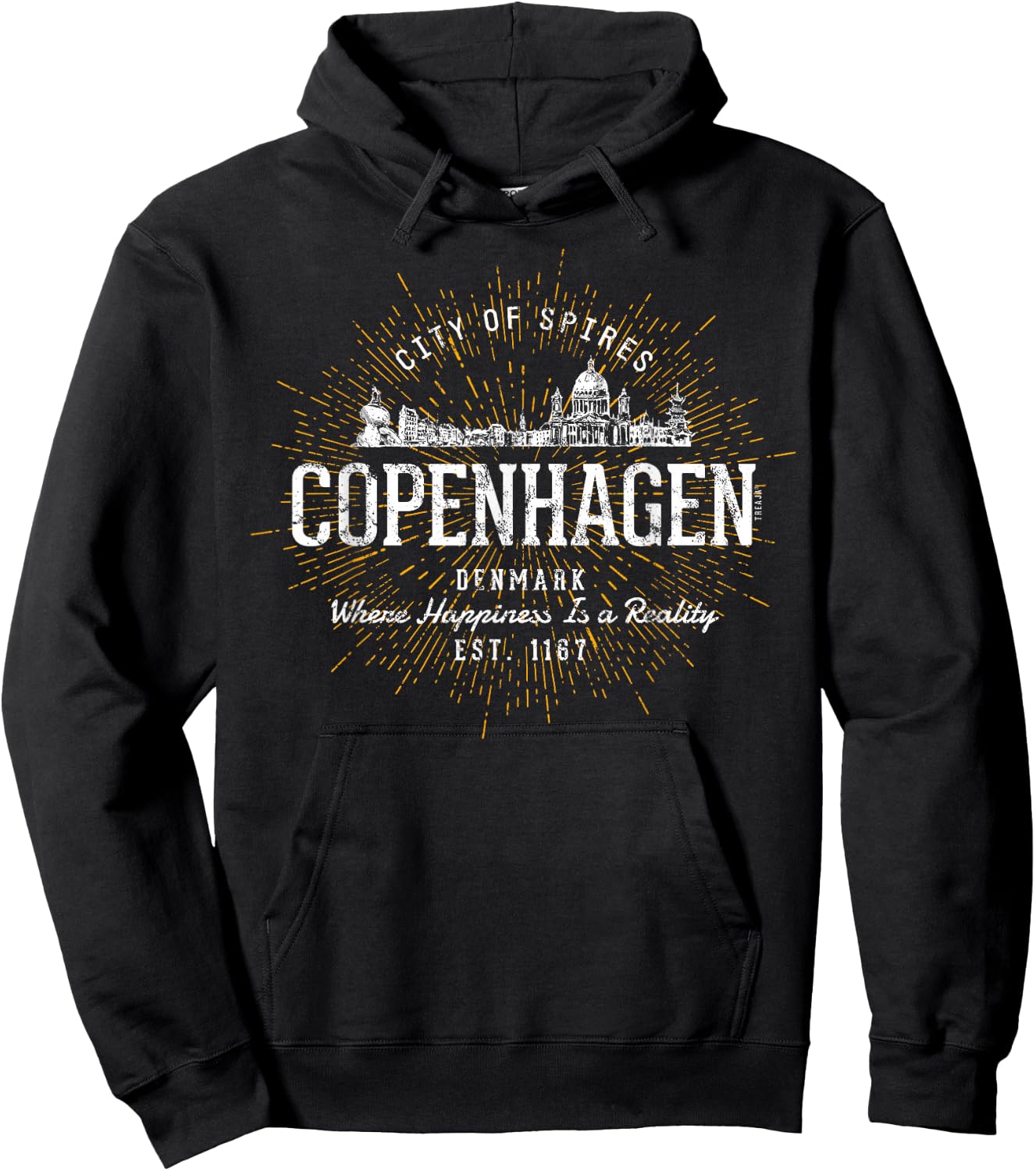 Denmark Retro Copenhagen Vintage Hoodie - Hoodie | Black