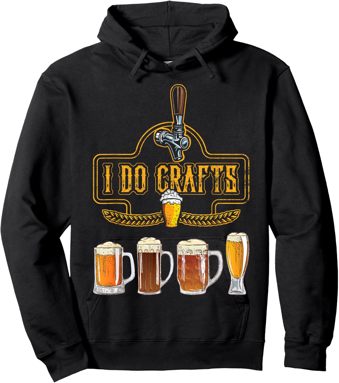 Craft Beer I Do Crafts Home Brew All Type Of Beer Glass Hoodie - Hoodie | Black
