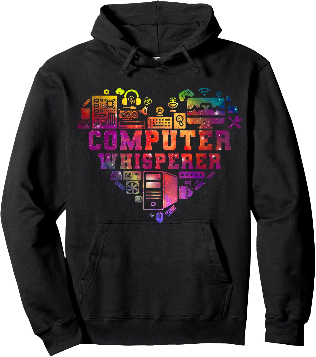 Computer Whisperer Heart Computer Lover Hoodie - Hoodie | Black