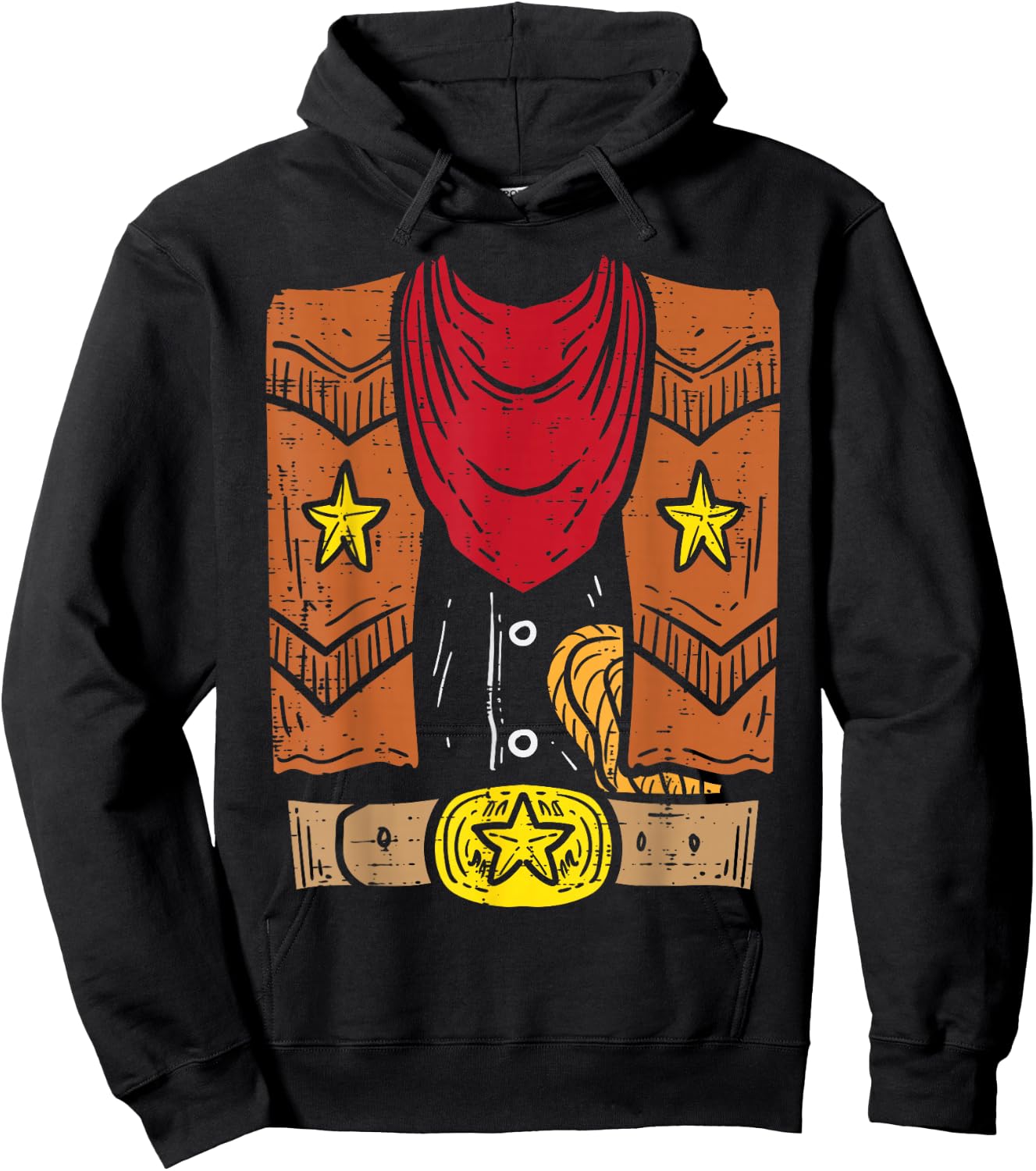 Cowboy Costume Cool Rodeo Country Halloween Men Boys Kids Hoodie - Hoodie | Black