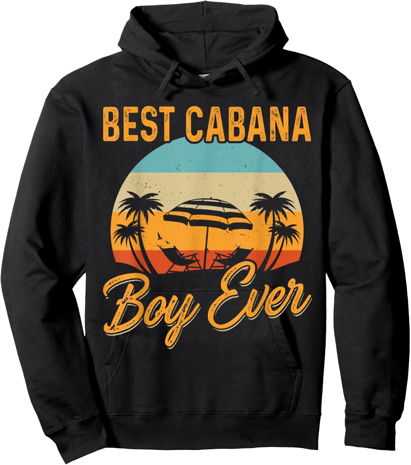 Best Cabana Boy Ever Sunset Palm Trees Funny Novelty Hoodie - Hoodie | Black