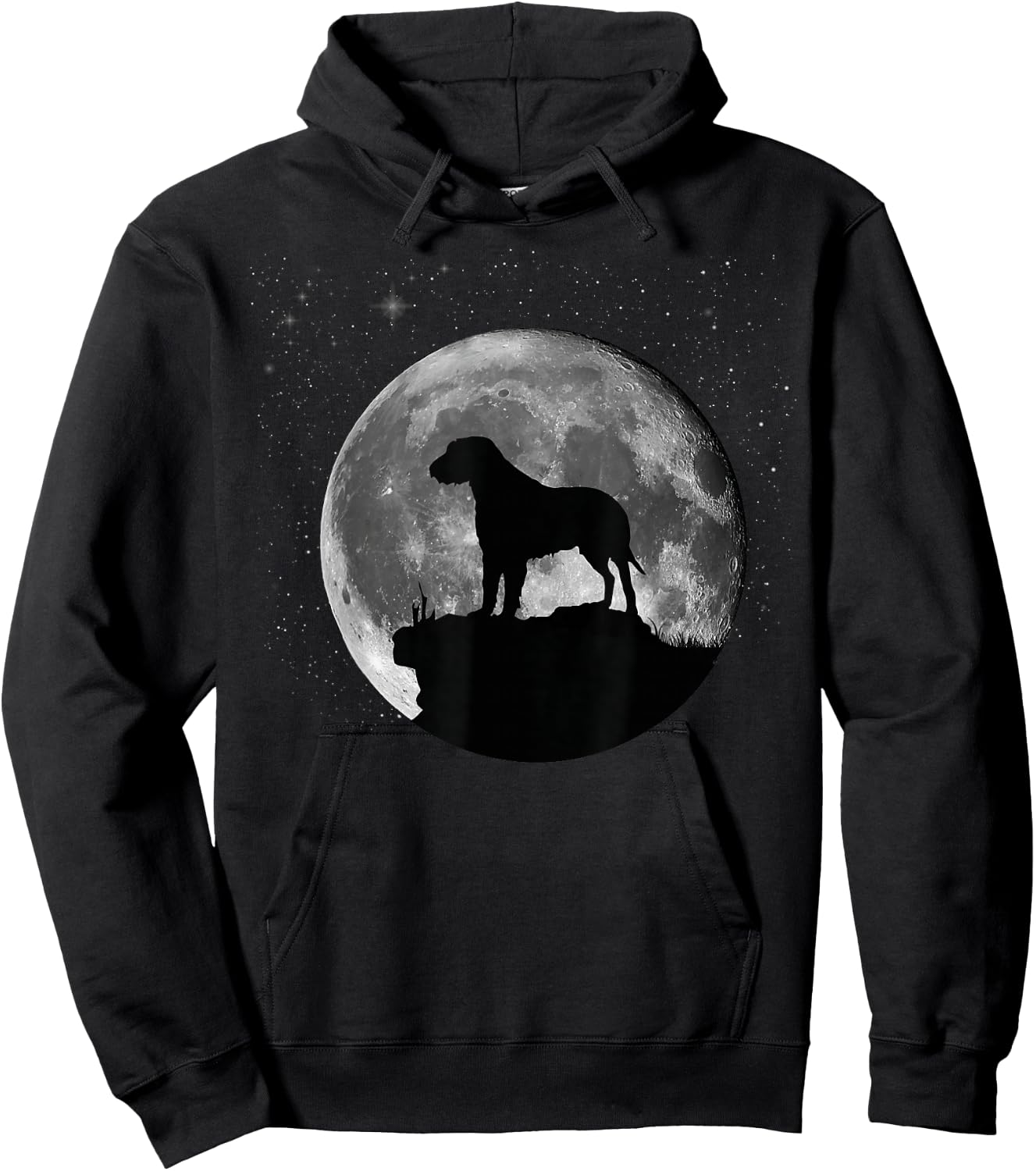 Irish Wolfhound Dog Moon Hoodie - Hoodie | Black