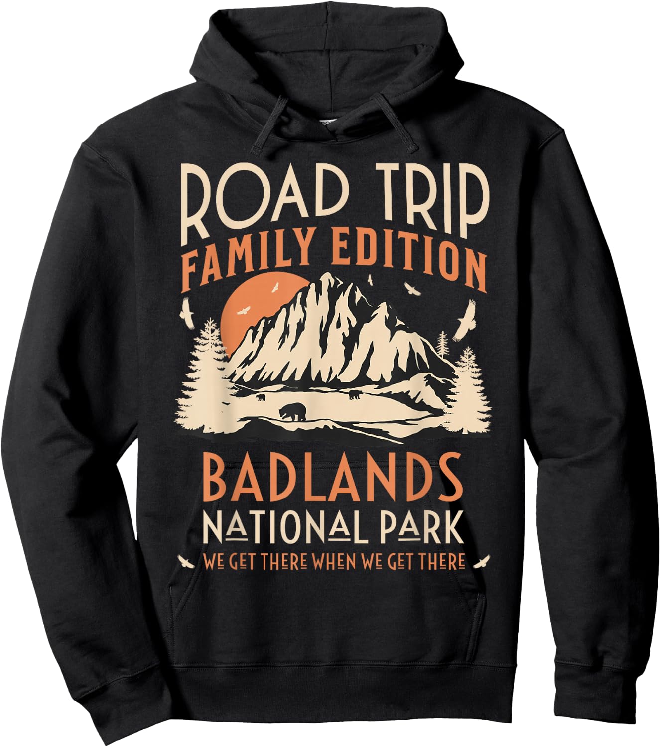 Badlands US National Park Family Road Trip Vacation Hoodie - Hoodie | Black