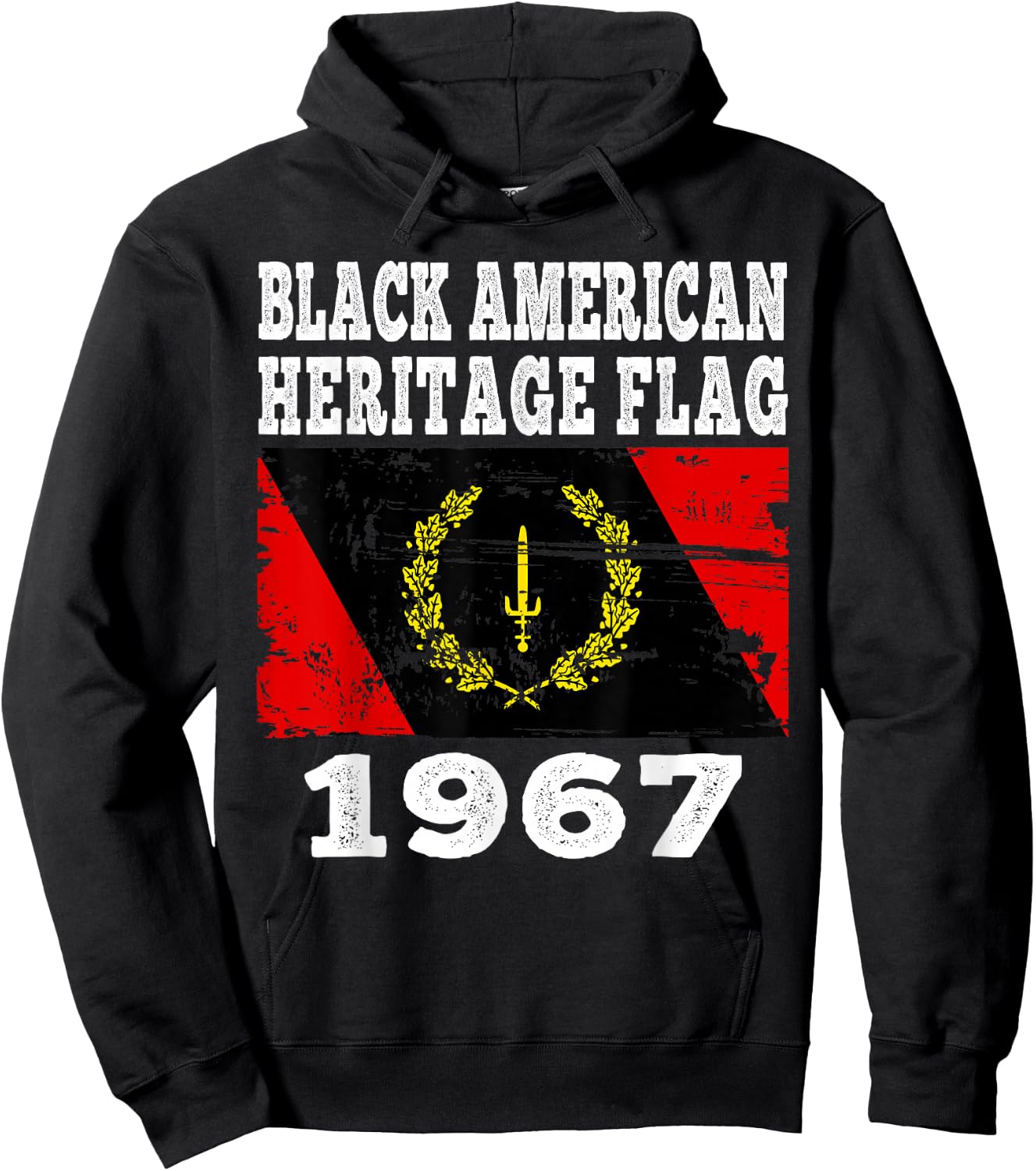 Black American Heritage Flag 1967 Vintage Hoodie - Hoodie | Black