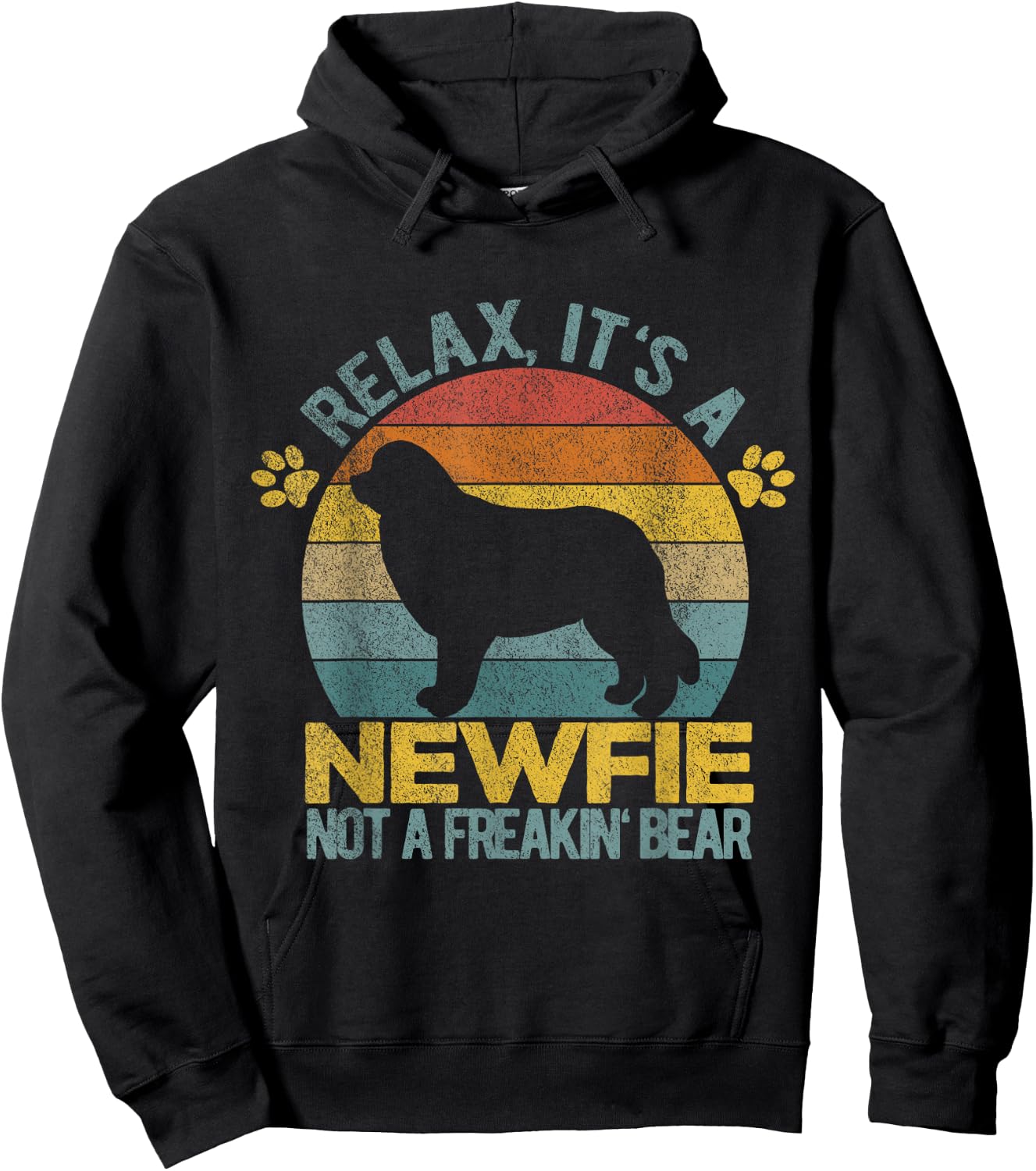 Funny Newfoundland Dog Newfie Owner Retro Vintage Men Women Hoodie - Hoodie | Black