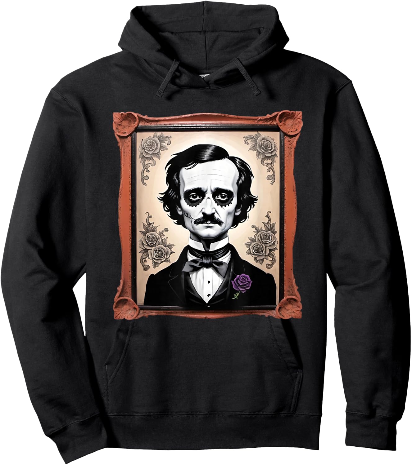 Edgar Allen Poe Day of The Dead Face paint Portrait Hoodie - Hoodie | Black
