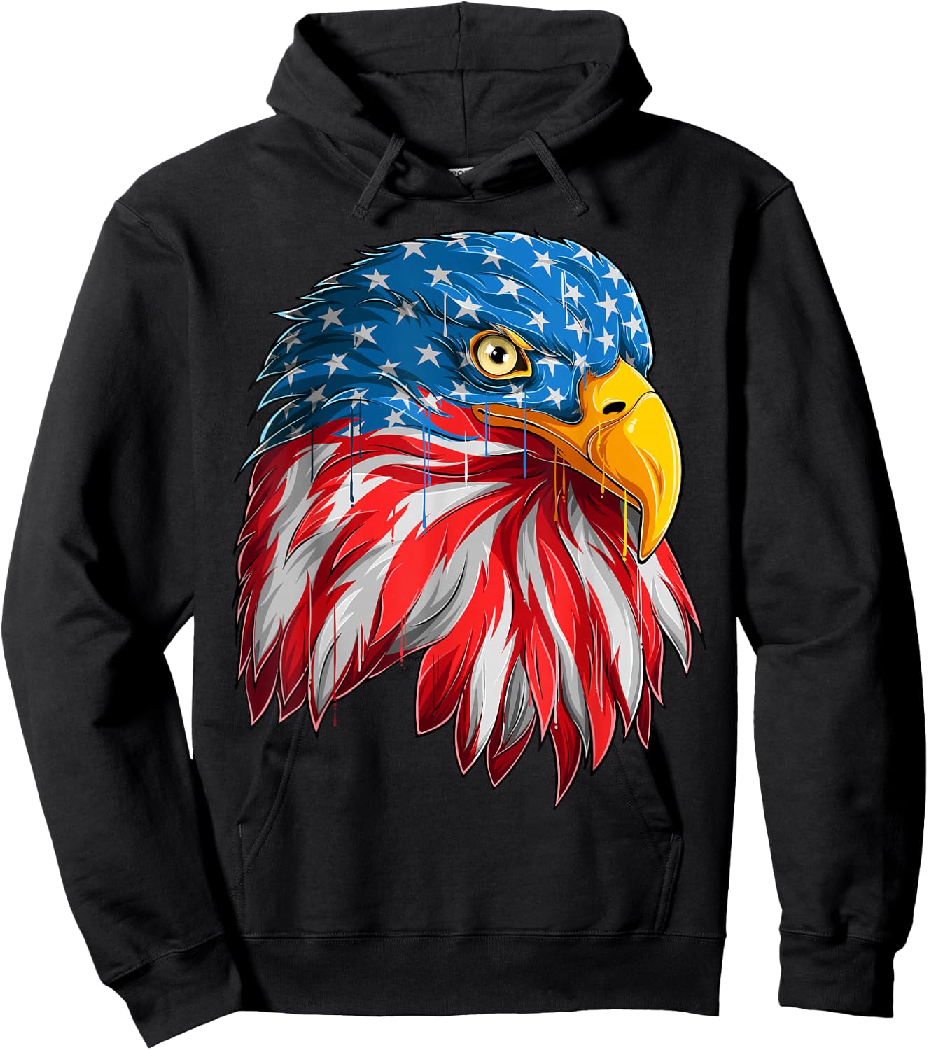 4th July American Eagle Flag - Independence Day T Hoodie - Hoodie | Black