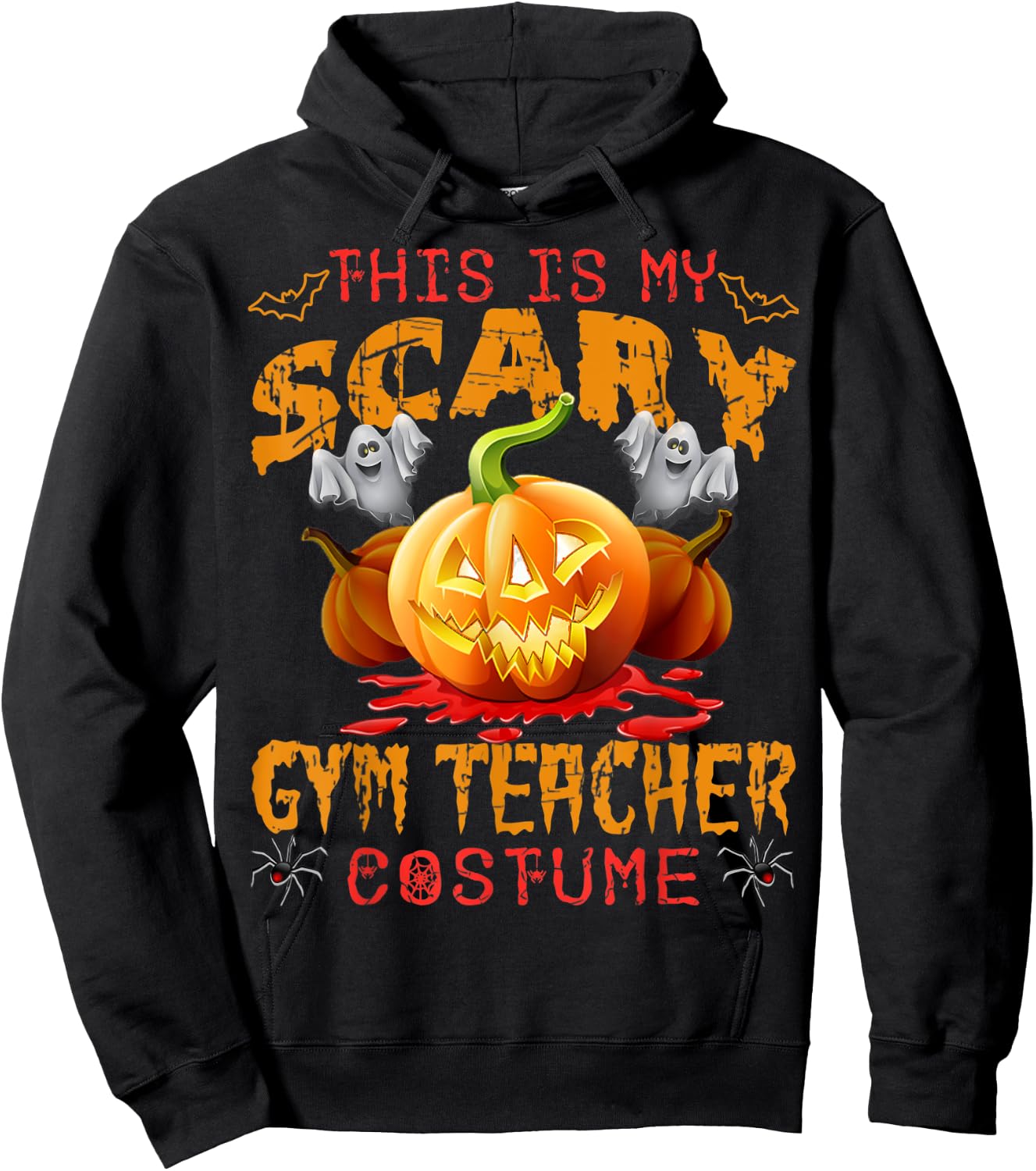 This Is My Scary Gym Teacher Costume Pumpkin Funny Halloween Men Women Hoodie - Hoodie | Black