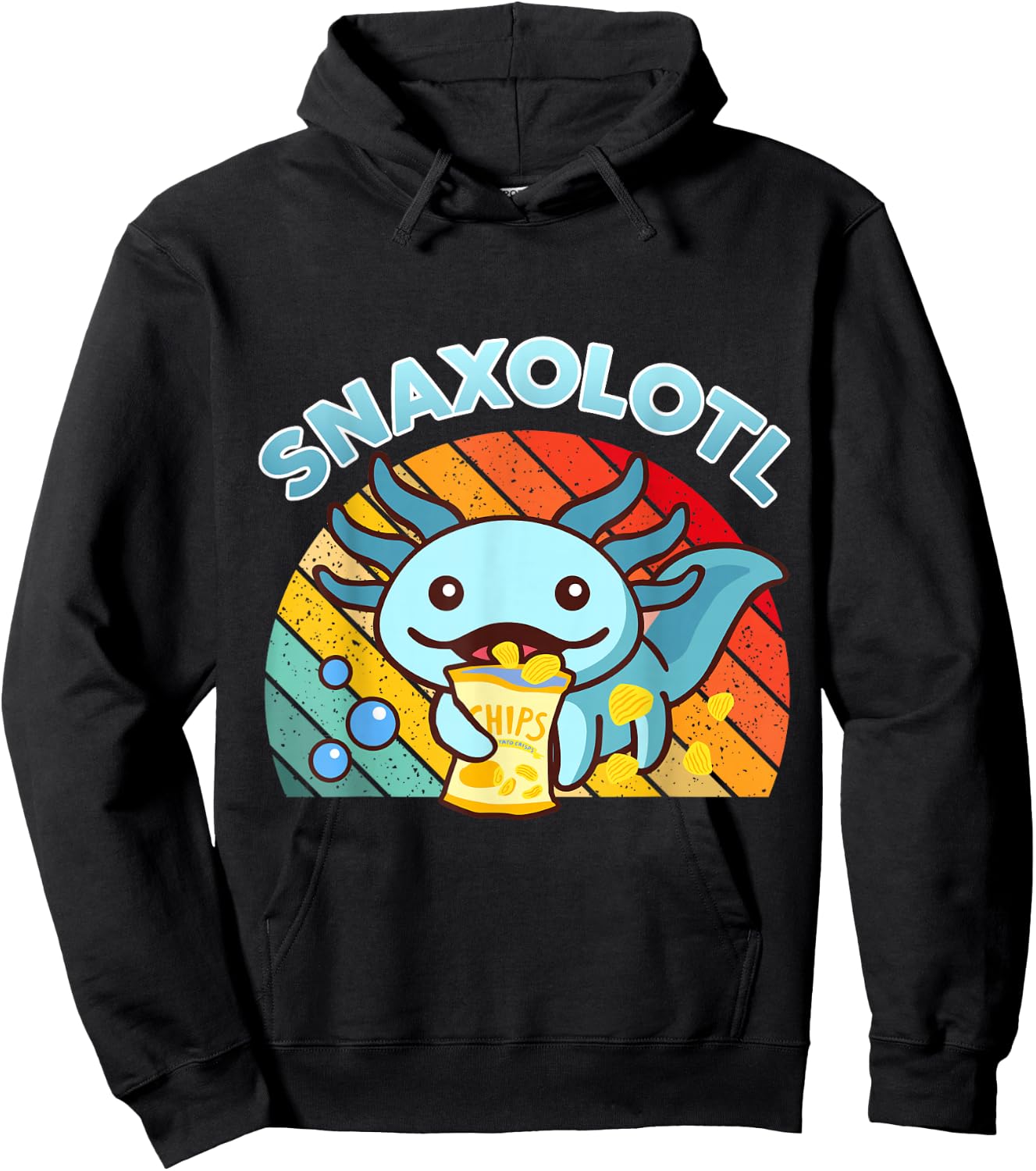 Snaxolotl-Shirt Cute Axolotl Snack Funny Food Lover Gift Kid Hoodie - Hoodie | Black