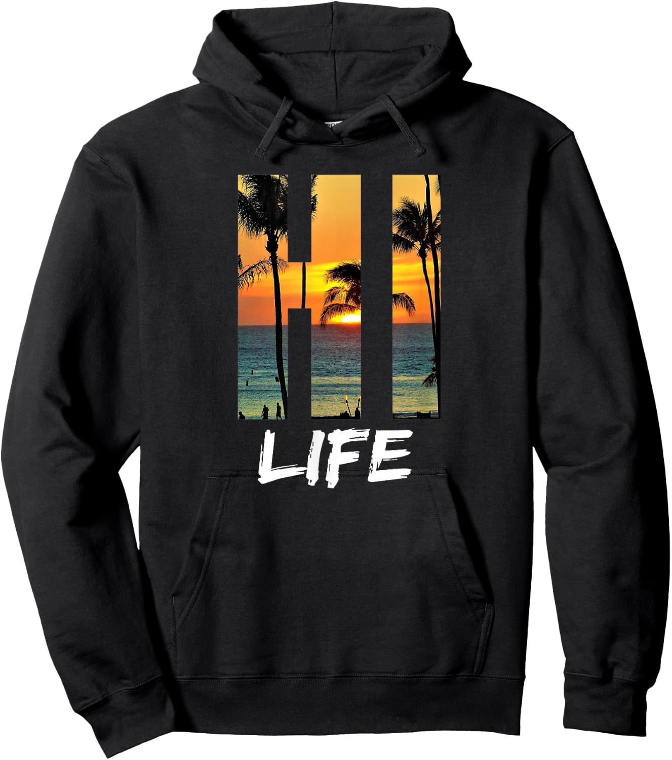 Hi Life Aloha Hawaii Beach Hoodie - Hoodie | Black