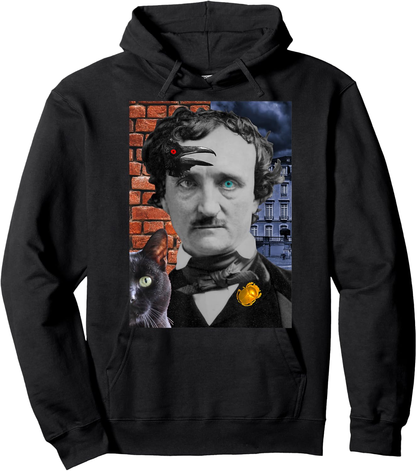 Edgar Allan Poe 6-Tales : The Raven, Gold-Bug, 4 more Hoodie - Hoodie | Black