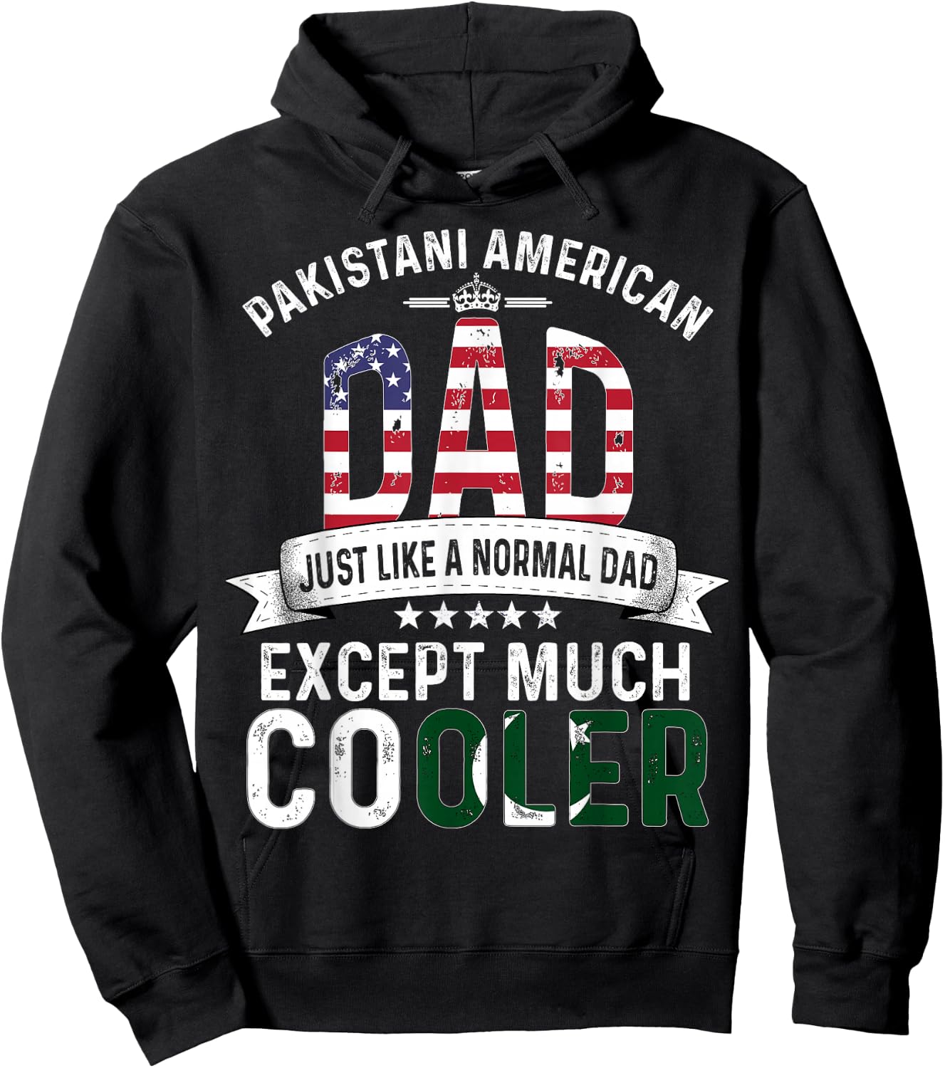 Pakistani American Dad Fathers Day Papa Pakistan Flag Hoodie - Hoodie | Black