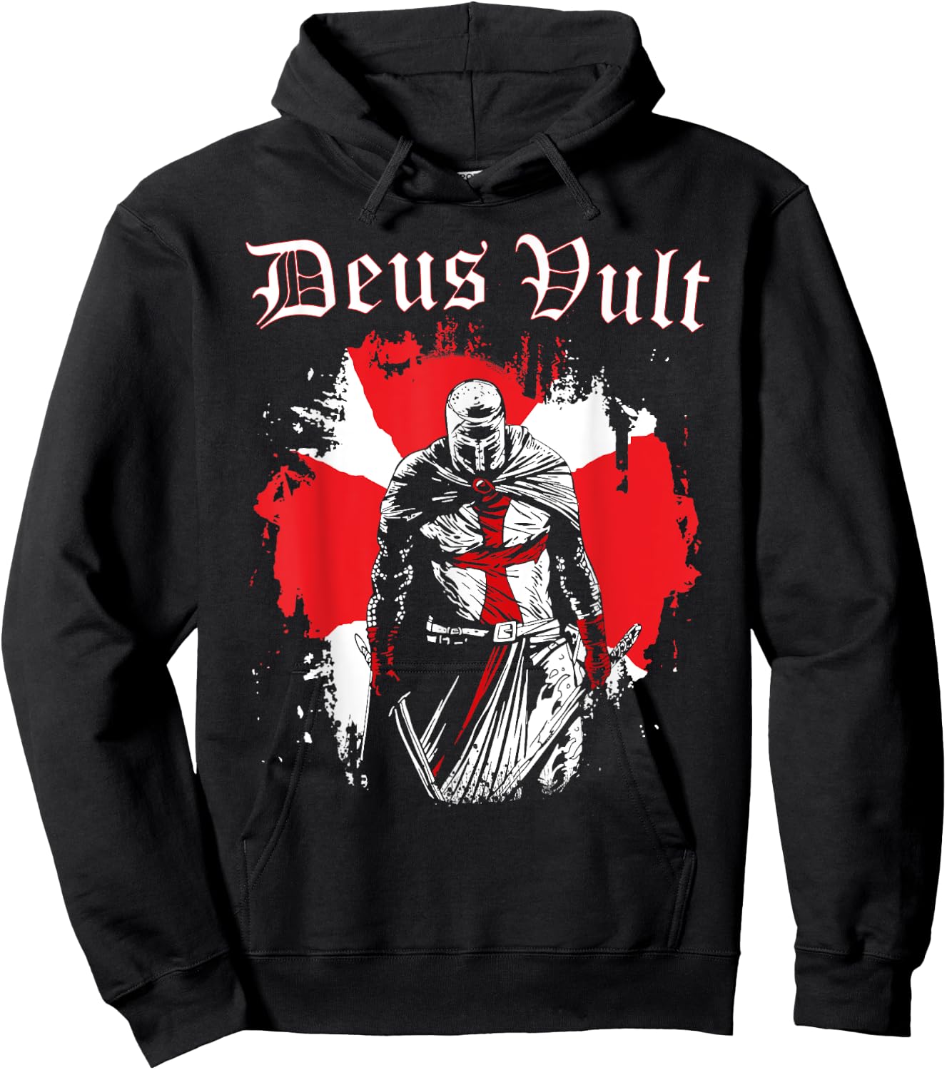 Warrior Knight Templar Crusader Medieval Deus & Vult Hoodie - Hoodie | Black